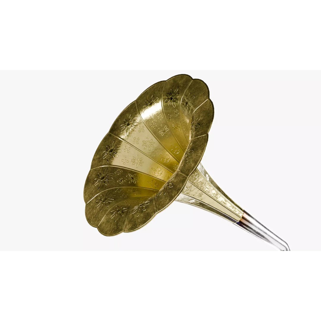 Gramophone 3D Model – Vintage Low Poly Audio Asset, FBX - View 9