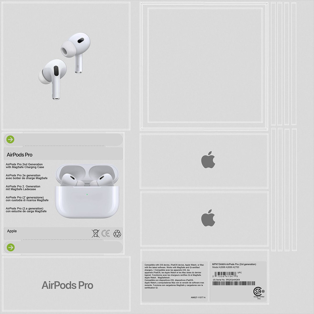 Box AirPods Pro 3D Model – High-Quality Cardboard Packaging Asset, FBX, OBJ - View 18