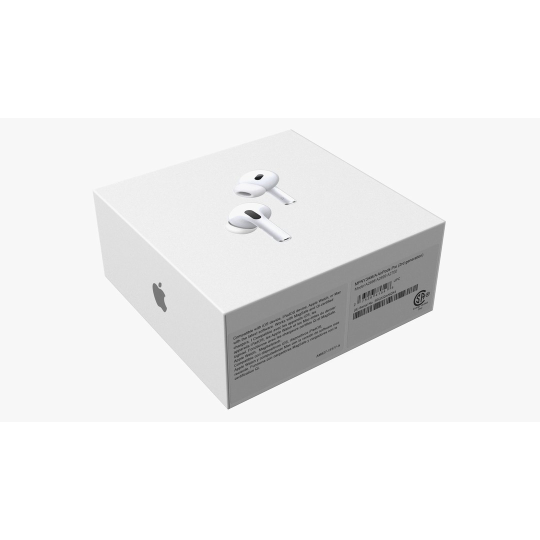 Box AirPods Pro 3D Model – High-Quality Cardboard Packaging Asset, FBX, OBJ - View 2