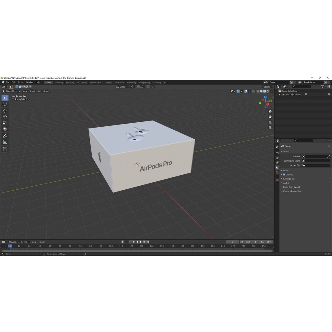 Box AirPods Pro 3D Model – High-Quality Cardboard Packaging Asset, FBX, OBJ - View 21