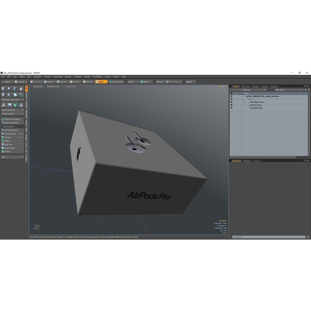 Box AirPods Pro 3D Model – High-Quality Cardboard Packaging Asset, FBX, OBJ - View 22