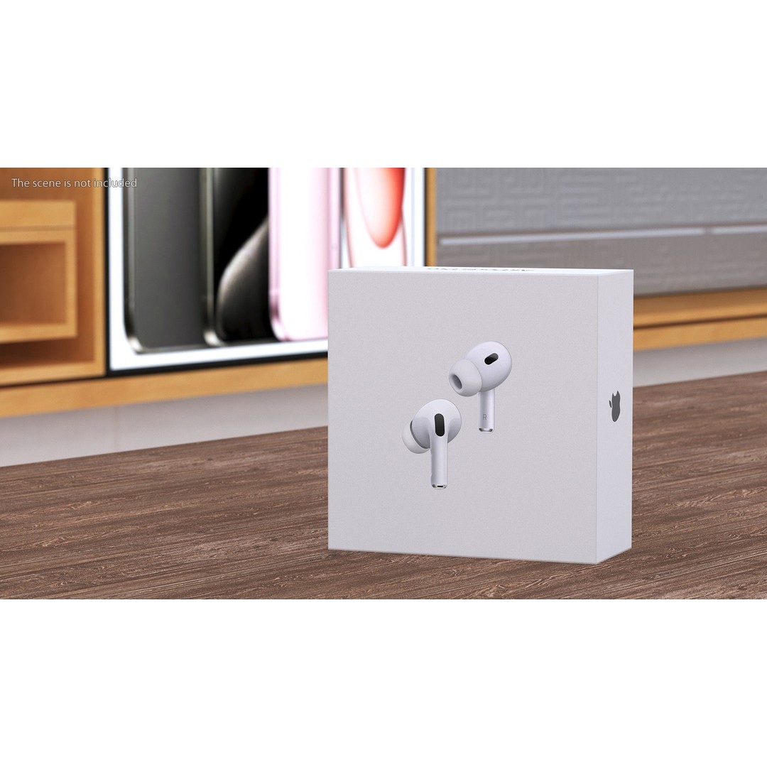 Box AirPods Pro 3D Model – High-Quality Cardboard Packaging Asset, FBX, OBJ - View 3