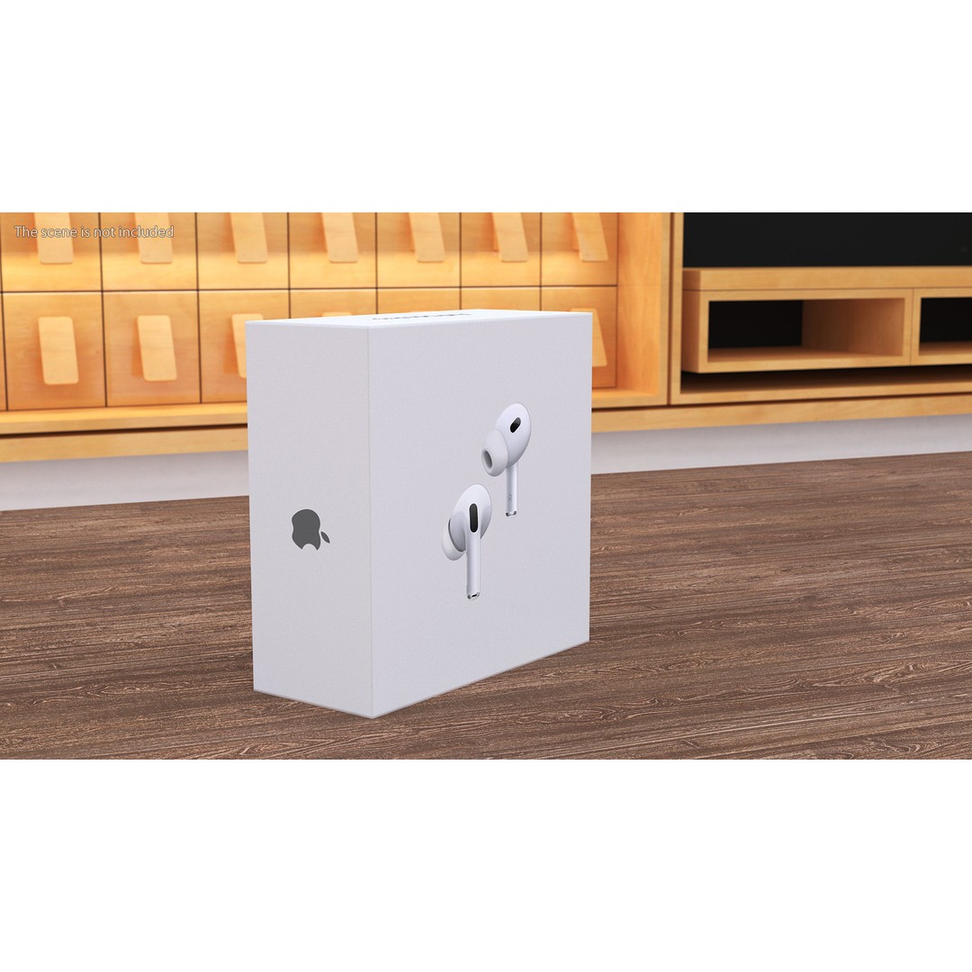 Box AirPods Pro 3D Model – High-Quality Cardboard Packaging Asset, FBX, OBJ - View 4