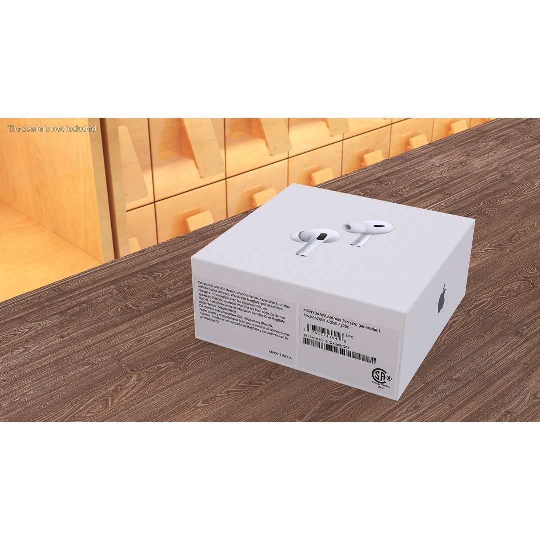 Box AirPods Pro 3D Model – High-Quality Cardboard Packaging Asset, FBX, OBJ - View 6