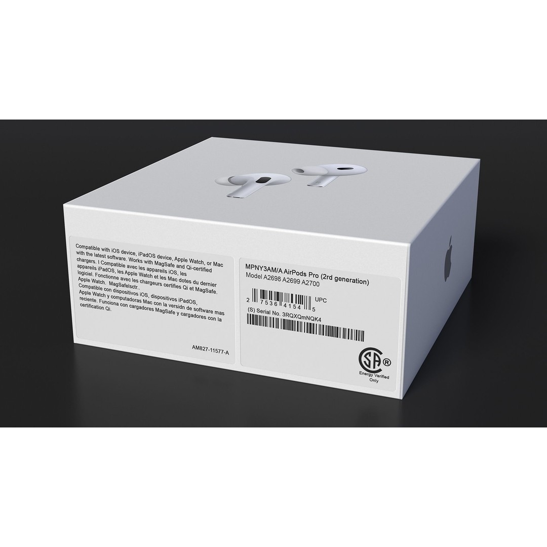 Box AirPods Pro 3D Model – High-Quality Cardboard Packaging Asset, FBX, OBJ - View 8