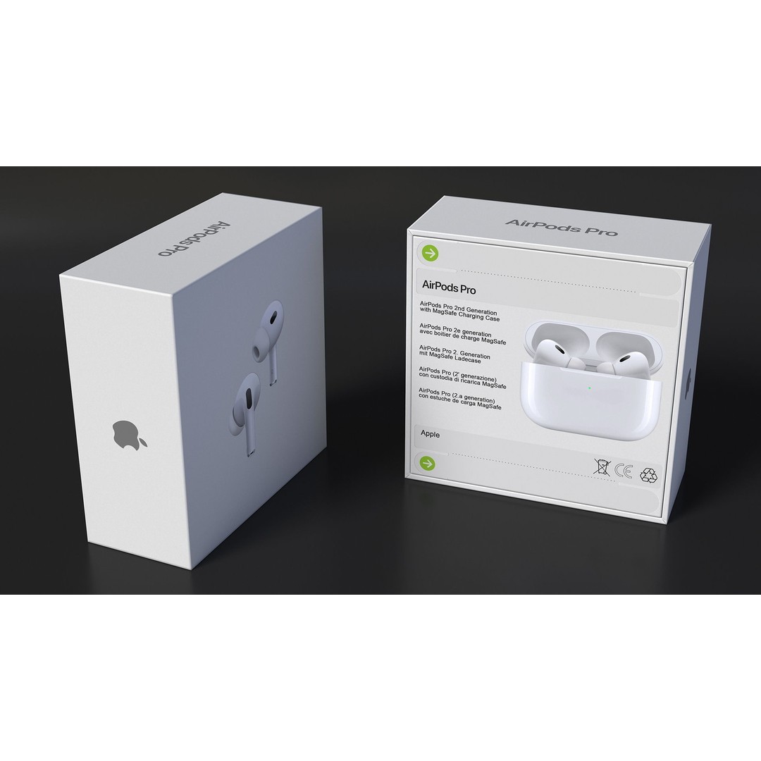 Box AirPods Pro 3D Model – High-Quality Cardboard Packaging Asset, FBX, OBJ - View 9