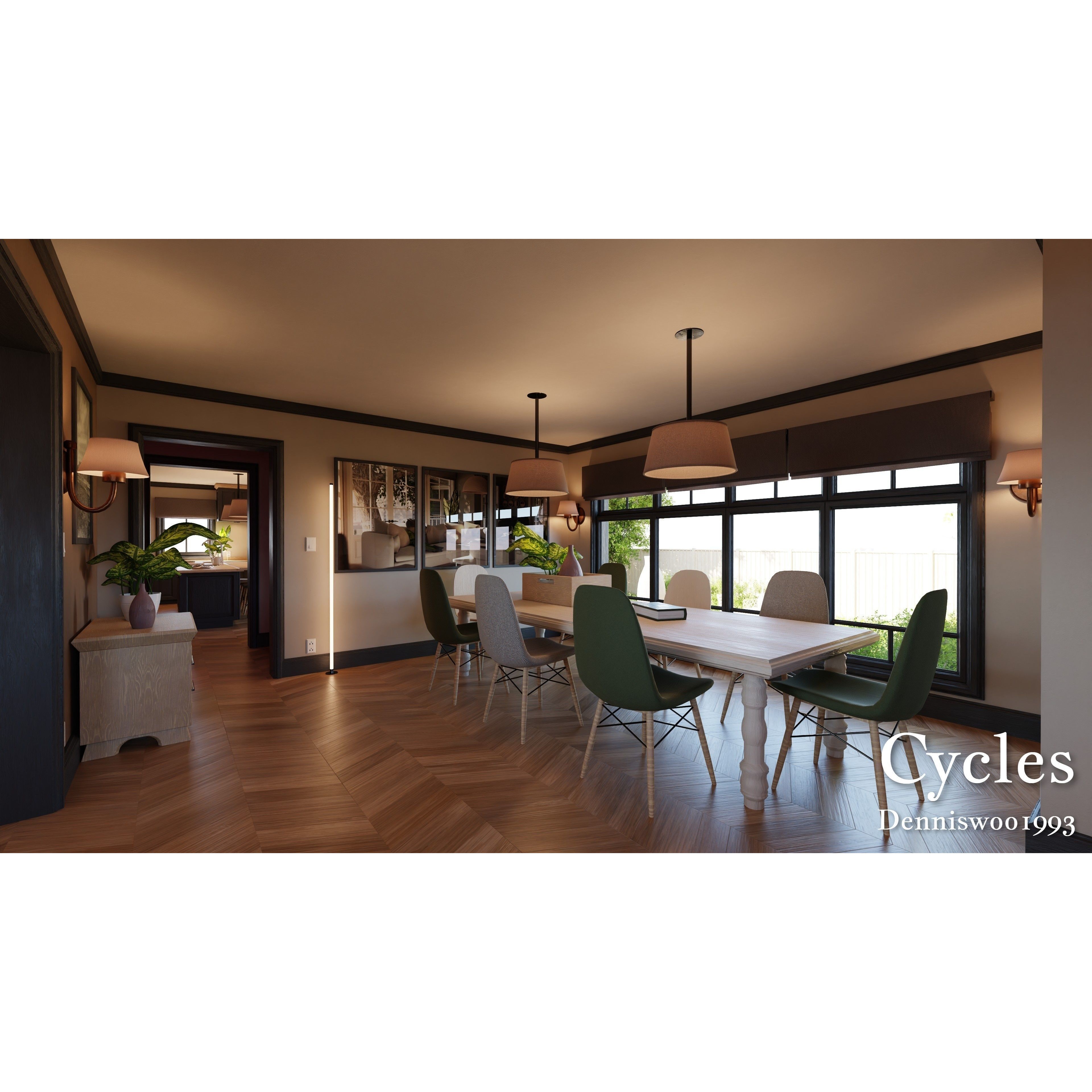 SHC Modular Classic American House - Low-Poly Game-Ready 3D Model - View 10