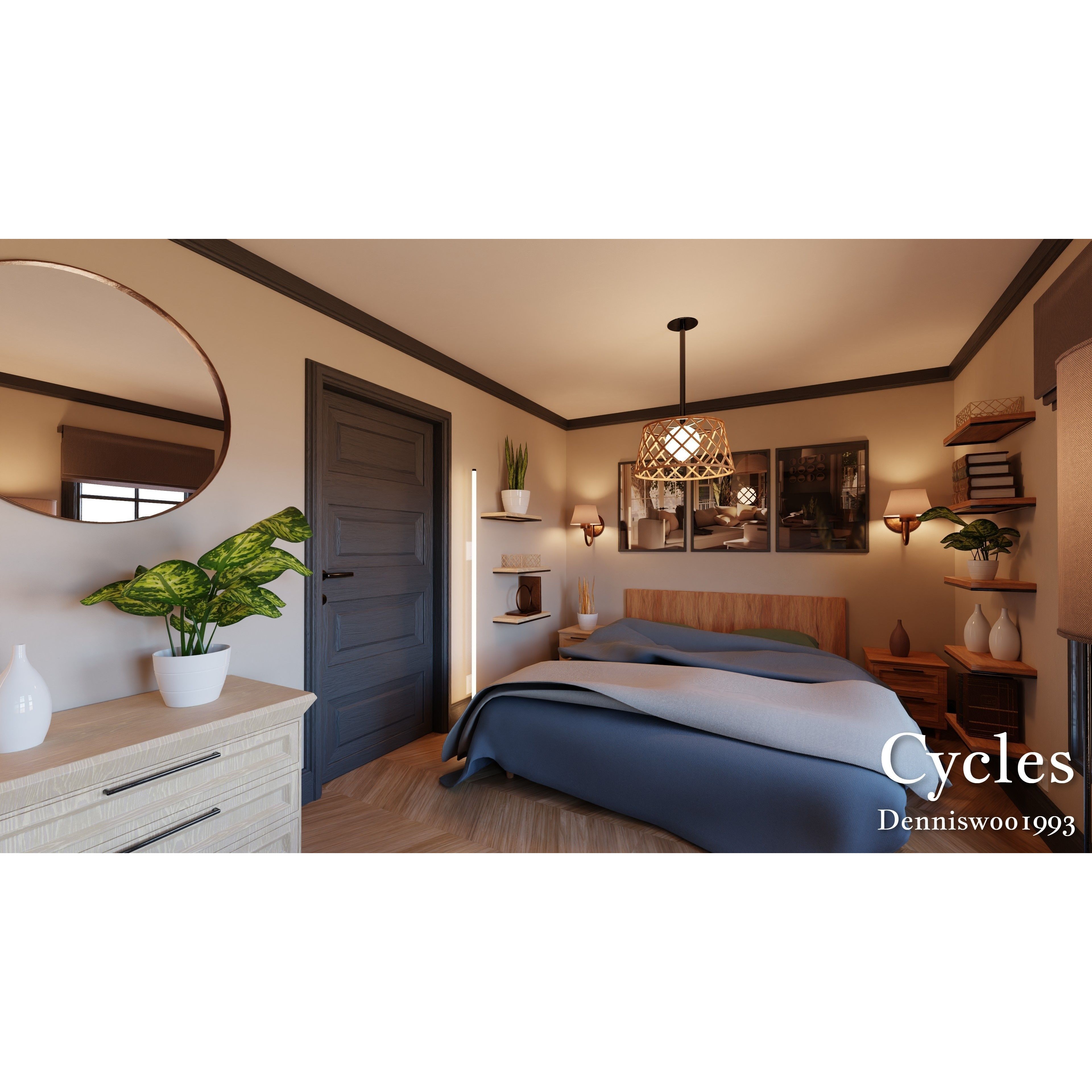 SHC Modular Classic American House - Low-Poly Game-Ready 3D Model - View 13