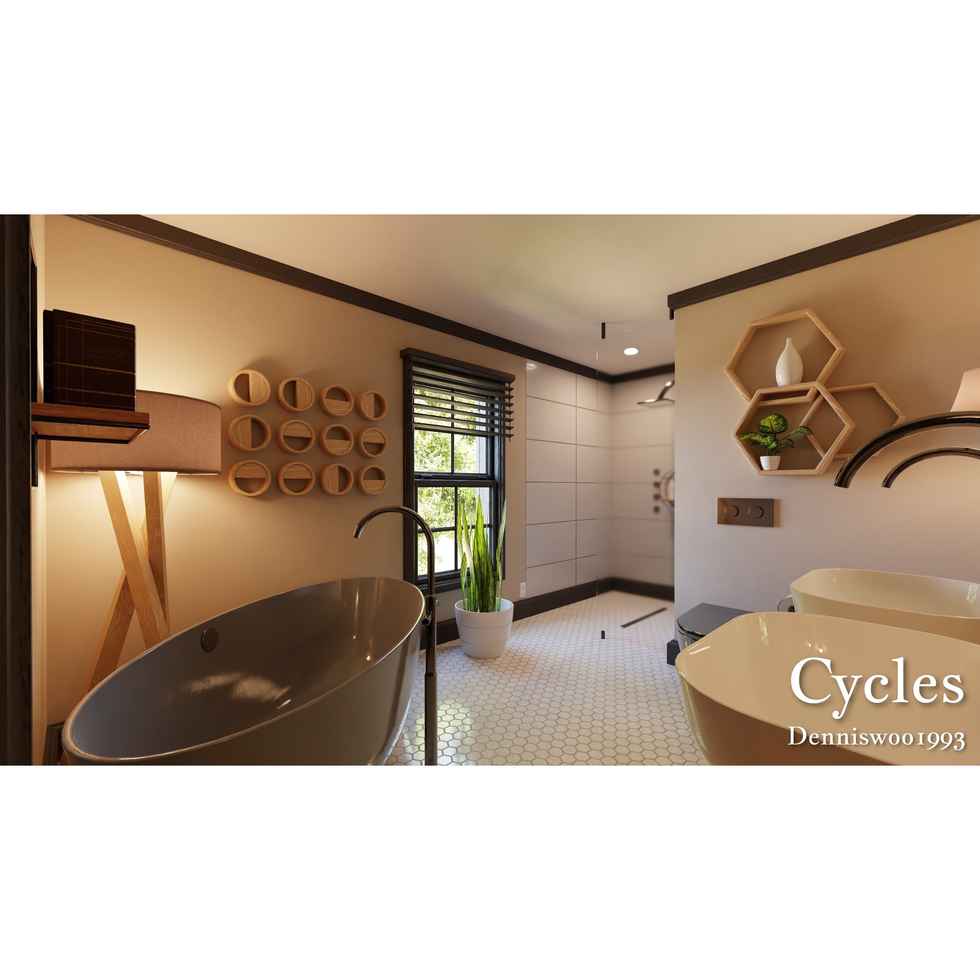 SHC Modular Classic American House - Low-Poly Game-Ready 3D Model - View 14