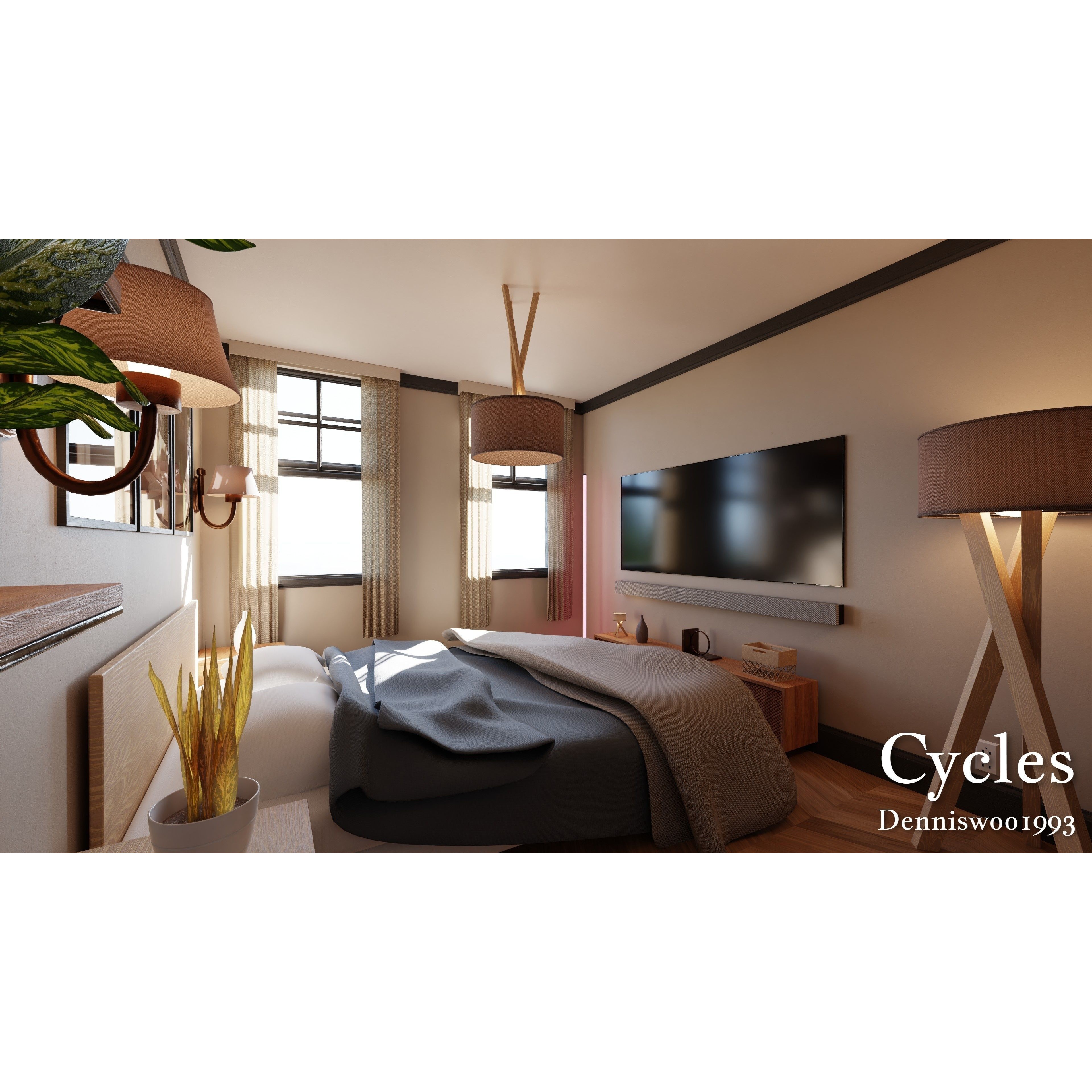 SHC Modular Classic American House - Low-Poly Game-Ready 3D Model - View 16