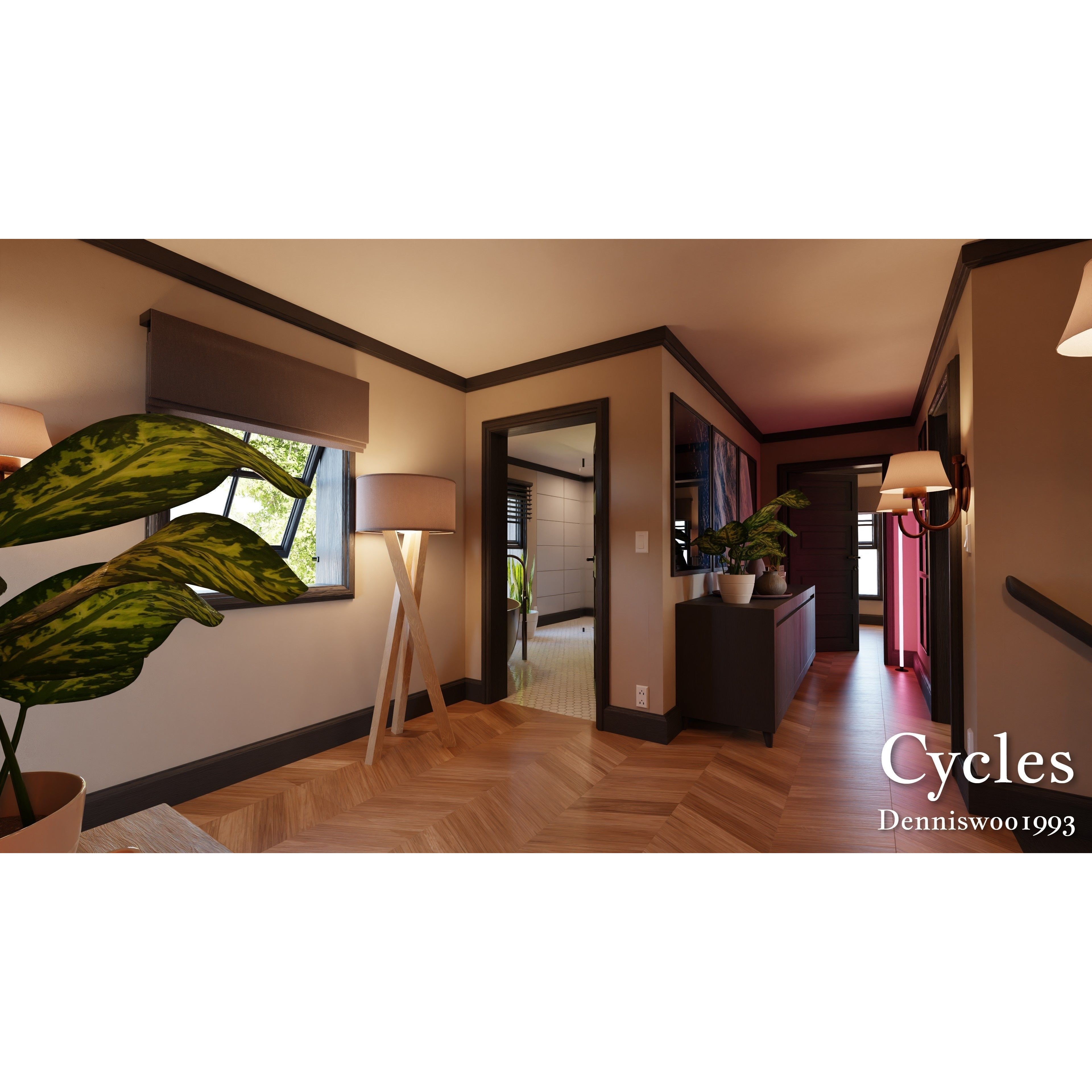 SHC Modular Classic American House - Low-Poly Game-Ready 3D Model - View 18