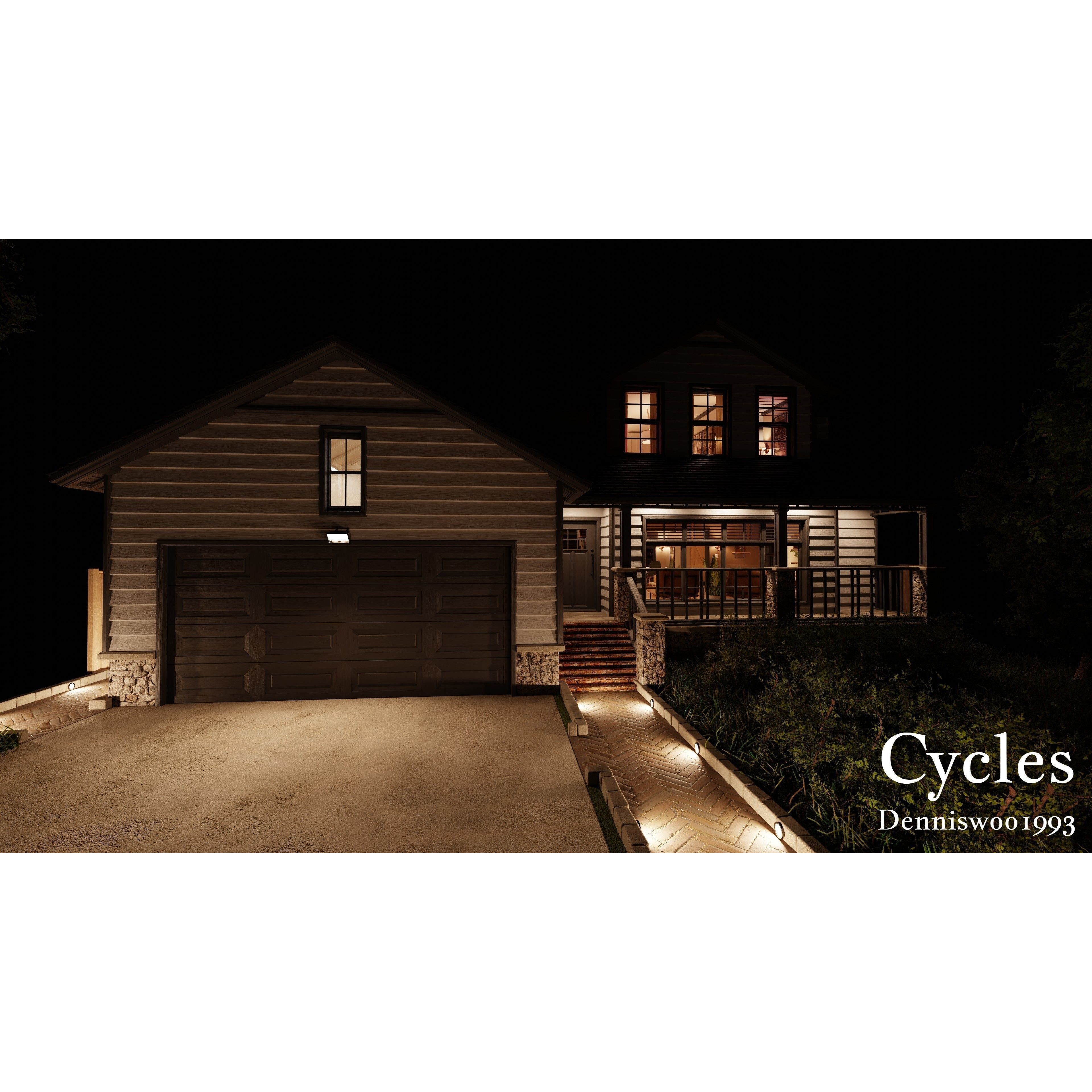 SHC Modular Classic American House - Low-Poly Game-Ready 3D Model - View 22