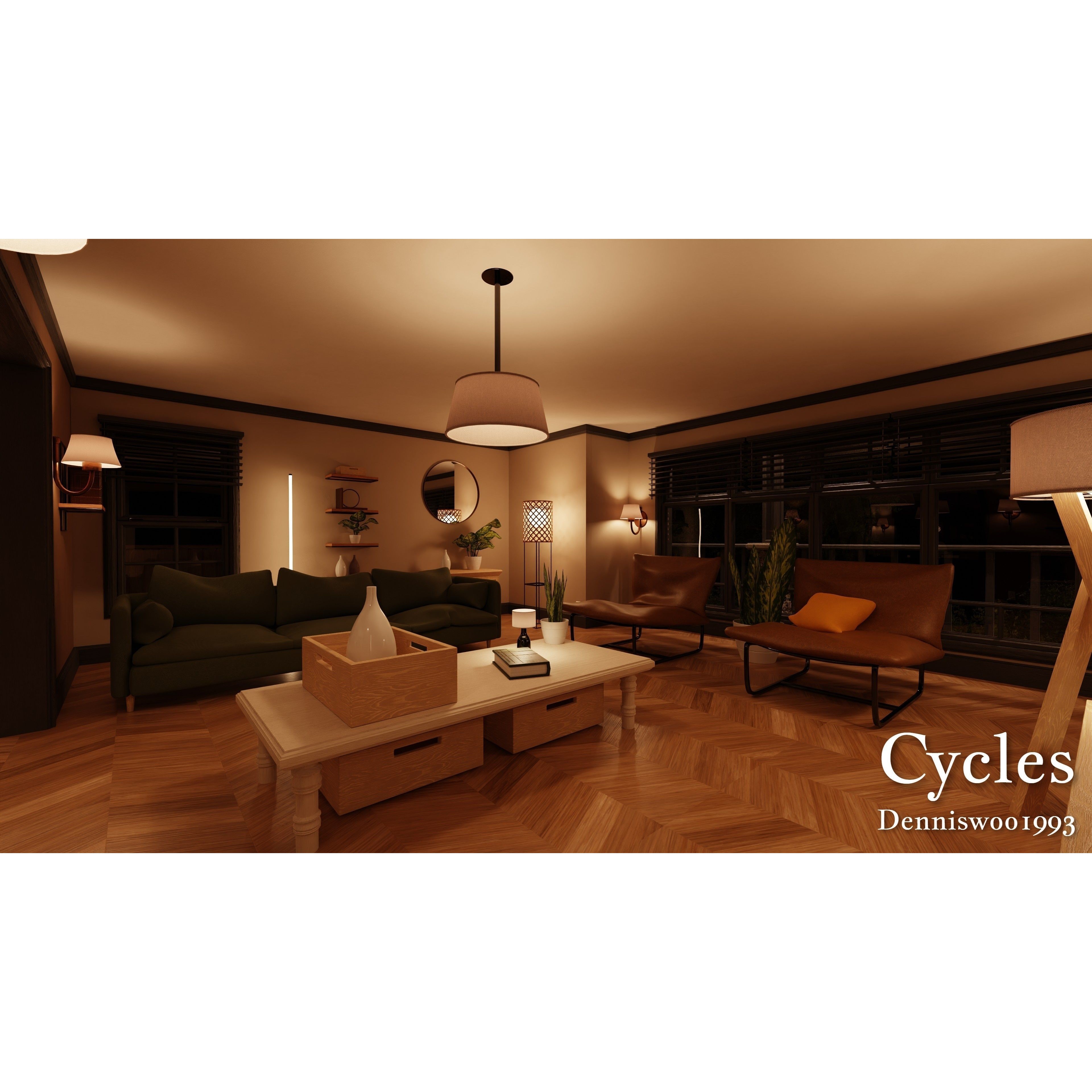 SHC Modular Classic American House - Low-Poly Game-Ready 3D Model - View 23