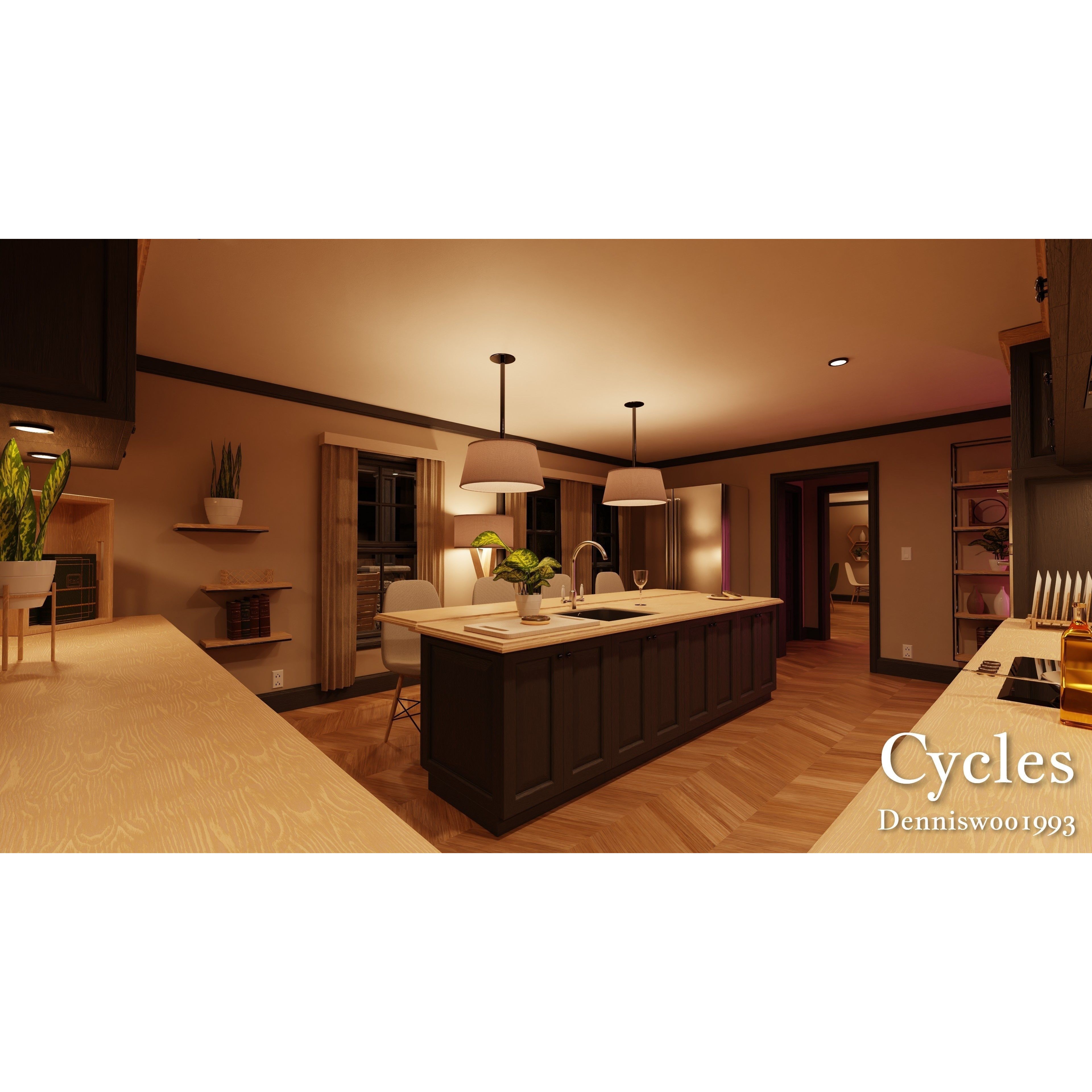 SHC Modular Classic American House - Low-Poly Game-Ready 3D Model - View 24