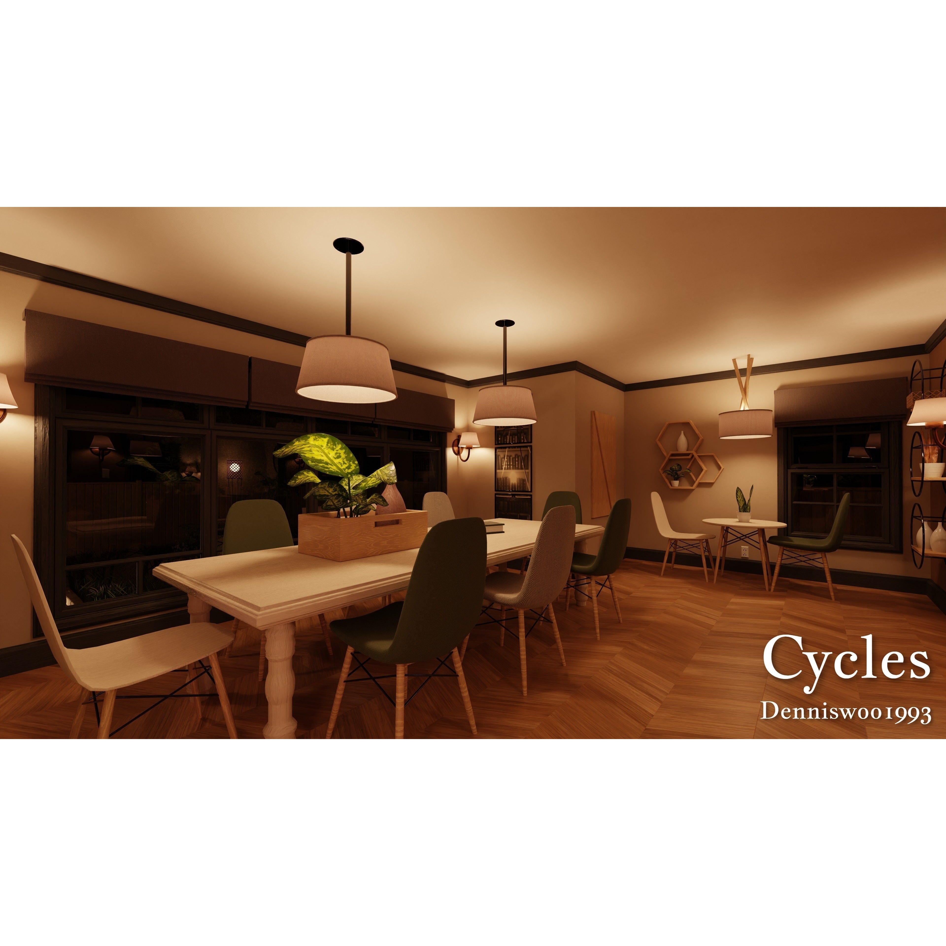 SHC Modular Classic American House - Low-Poly Game-Ready 3D Model - View 25