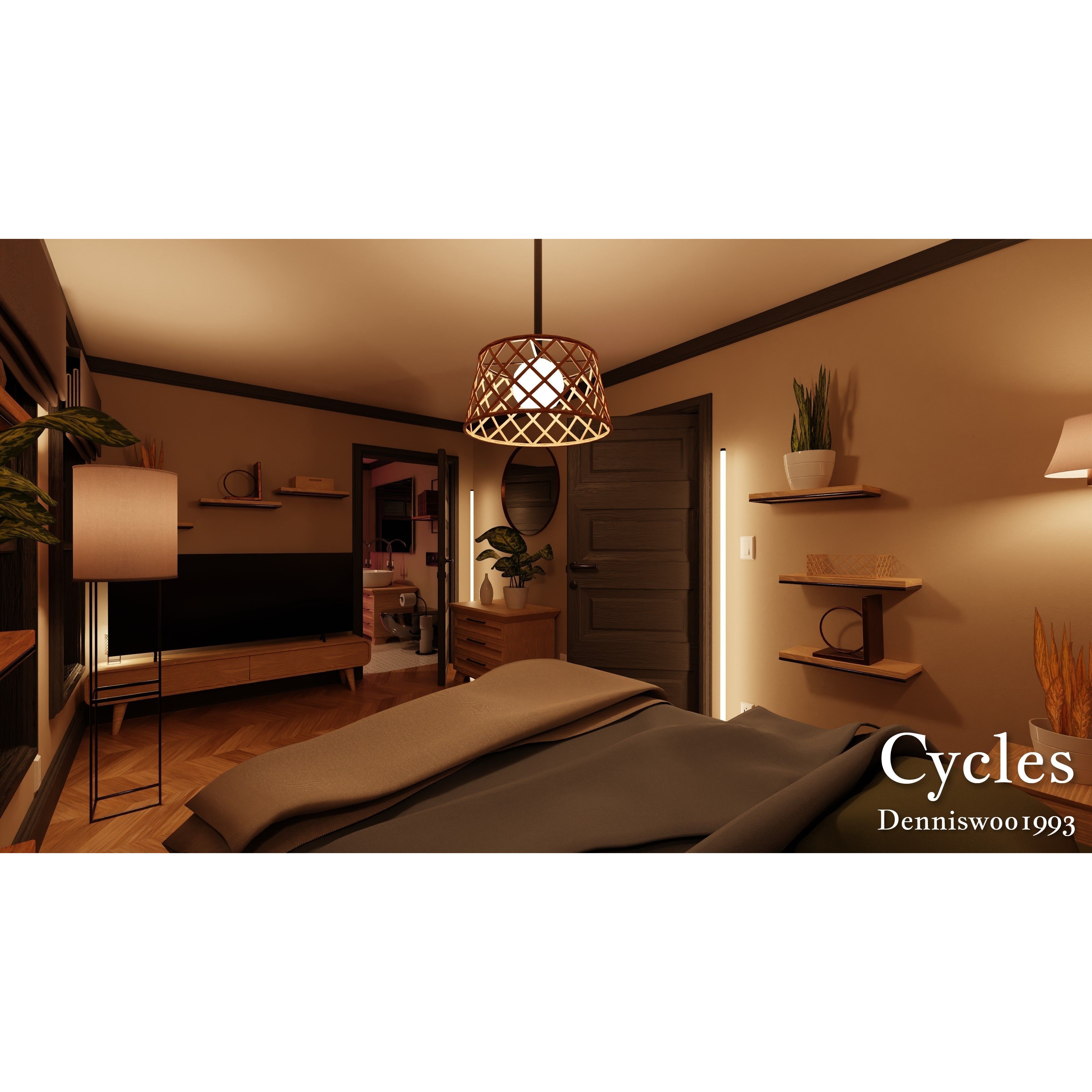 SHC Modular Classic American House - Low-Poly Game-Ready 3D Model - View 27