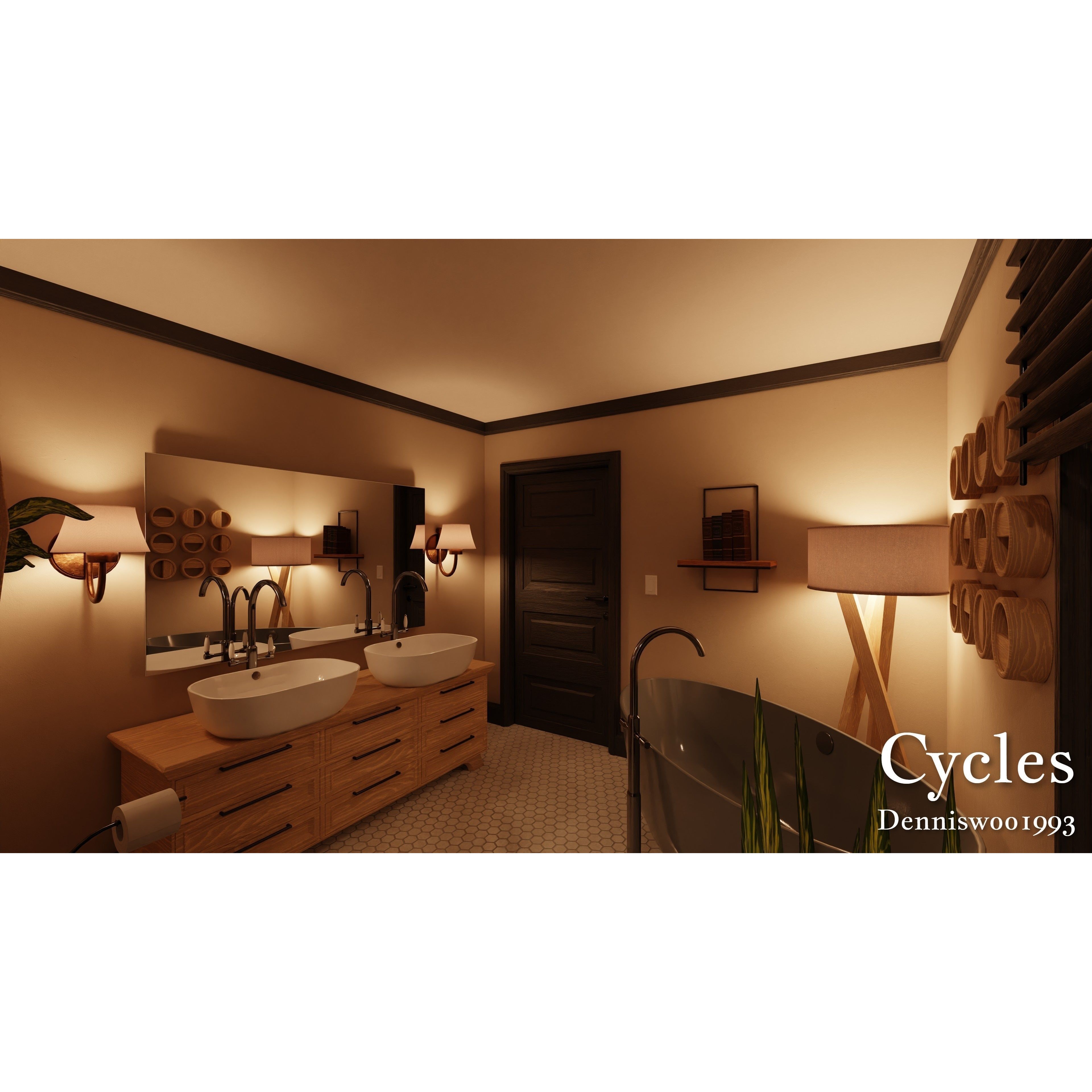 SHC Modular Classic American House - Low-Poly Game-Ready 3D Model - View 28