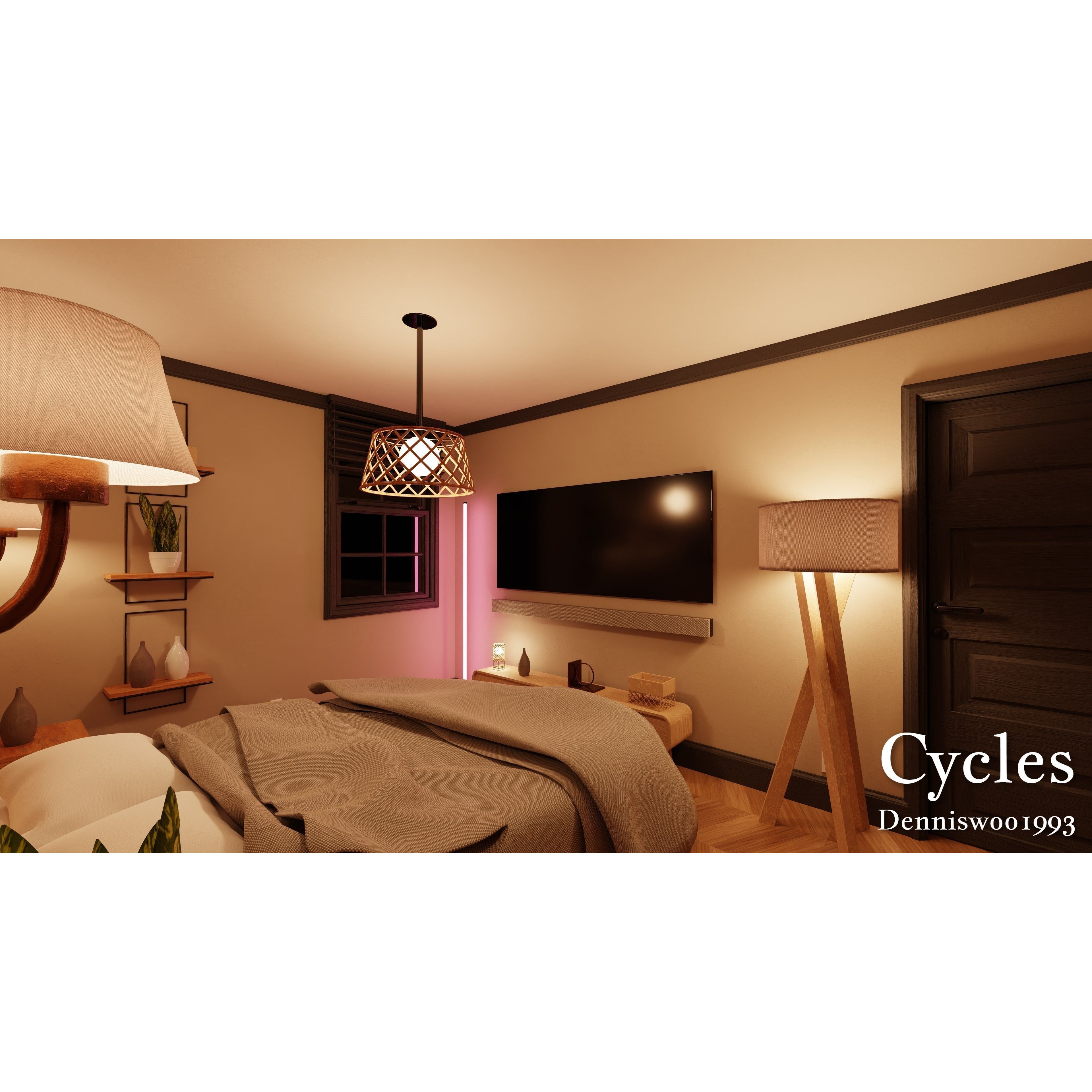 SHC Modular Classic American House - Low-Poly Game-Ready 3D Model - View 29