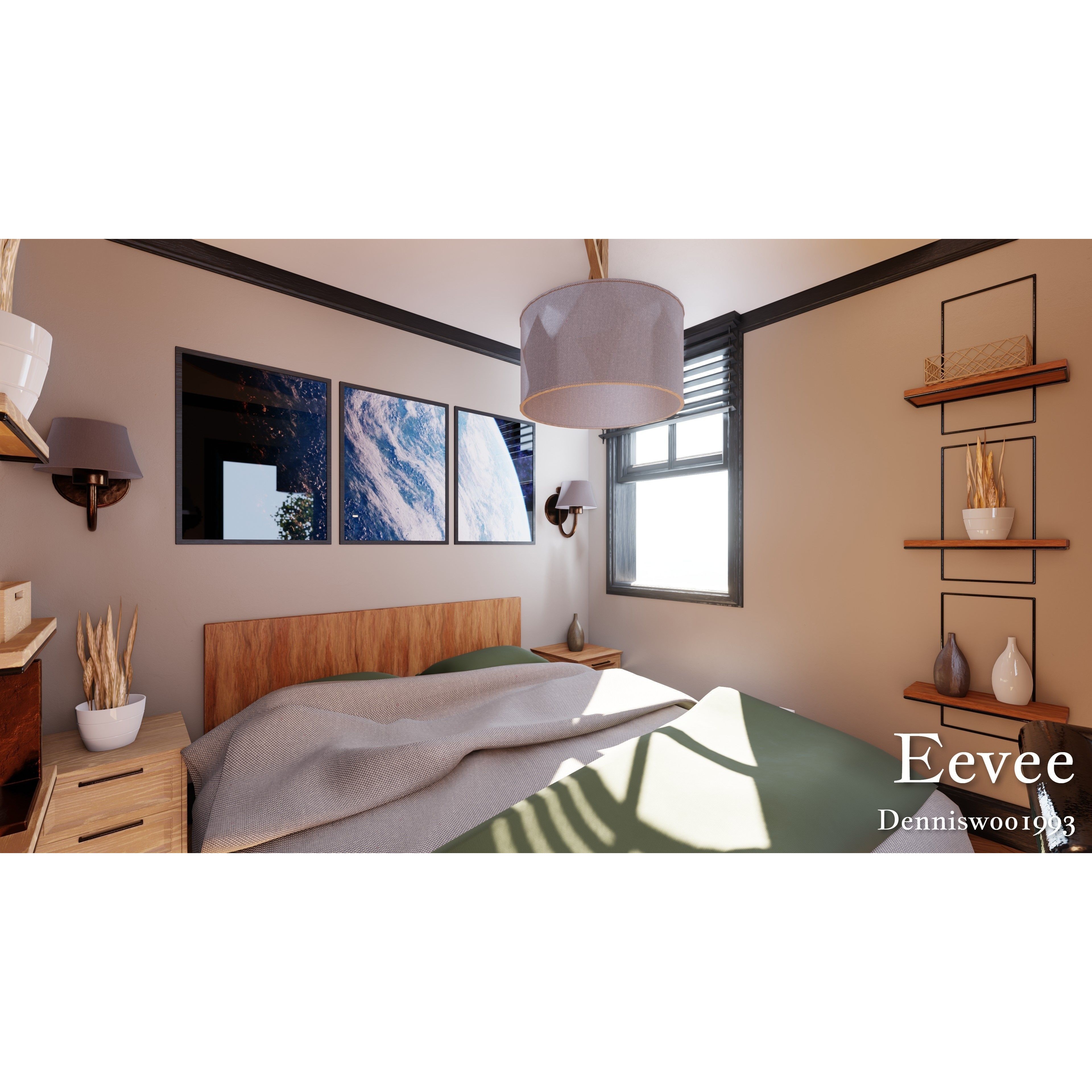 SHC Modular Classic American House - Low-Poly Game-Ready 3D Model - View 38