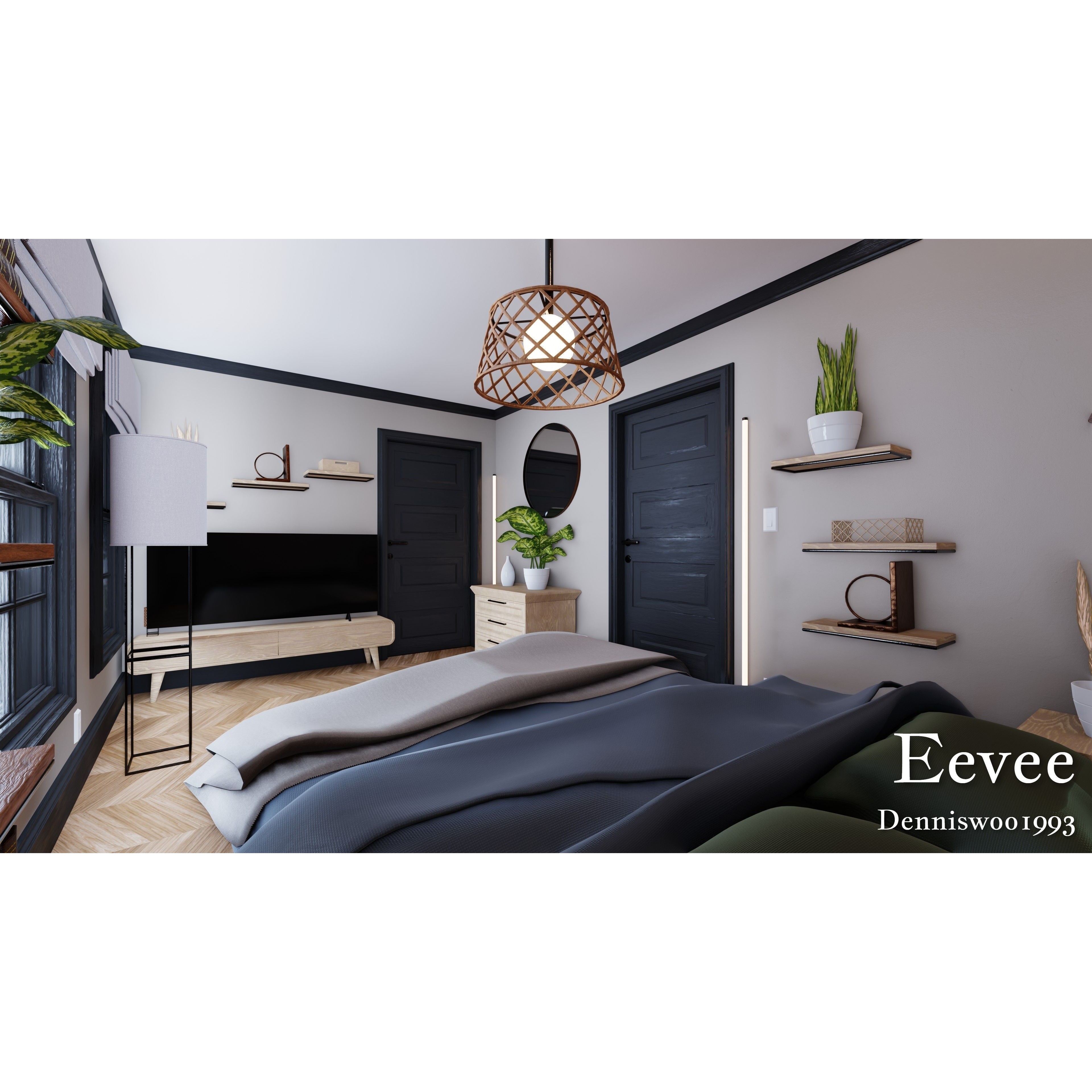 SHC Modular Classic American House - Low-Poly Game-Ready 3D Model - View 40