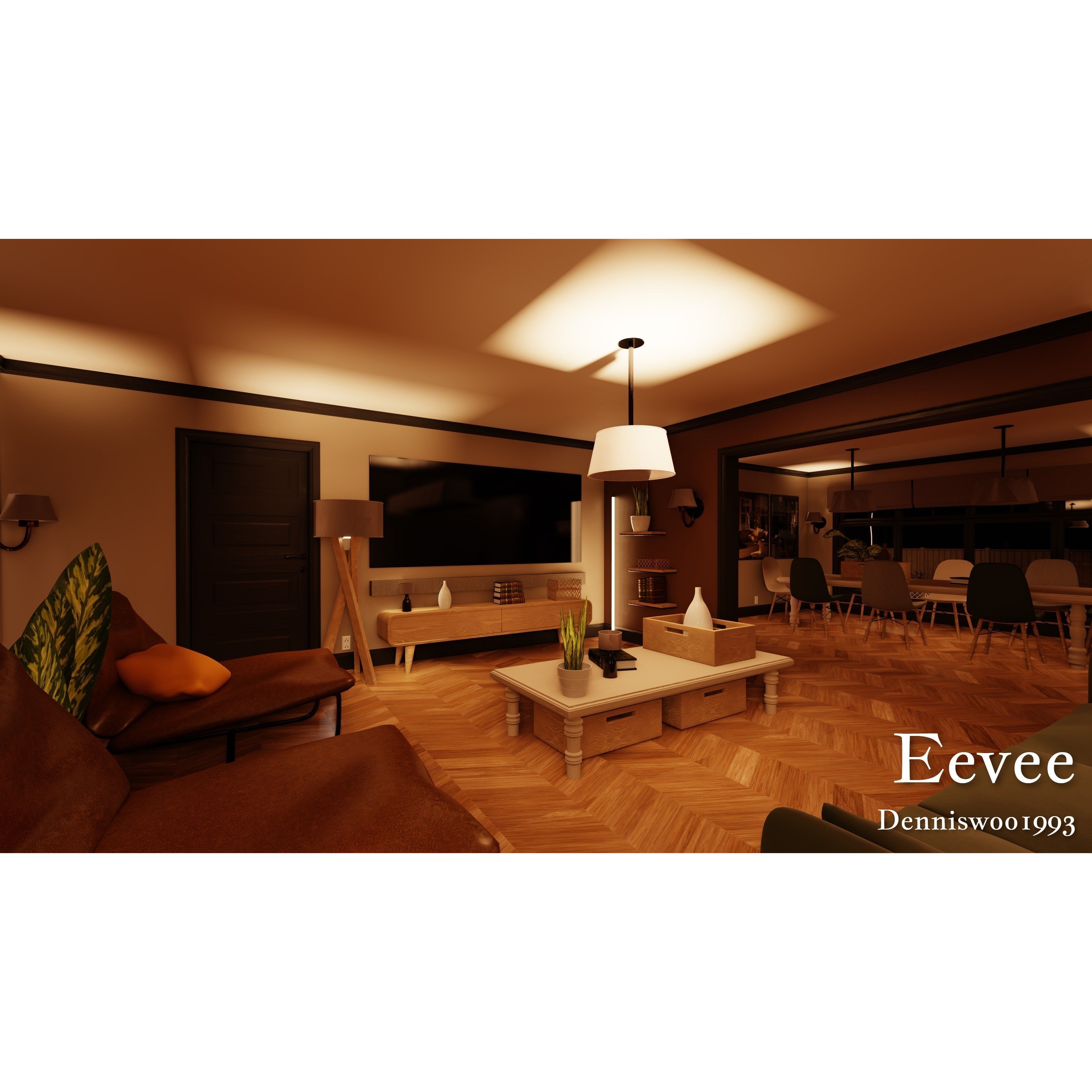 SHC Modular Classic American House - Low-Poly Game-Ready 3D Model - View 43