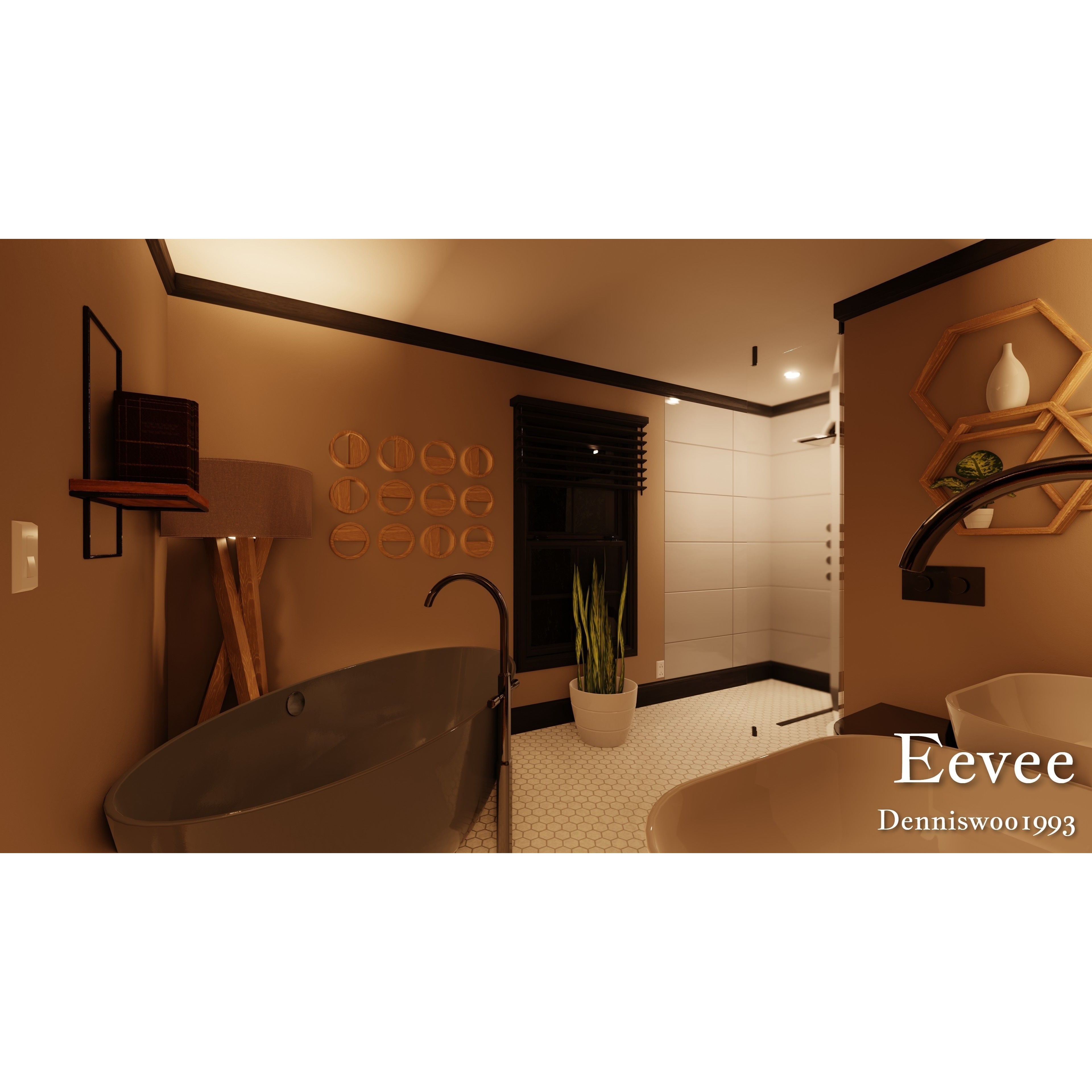 SHC Modular Classic American House - Low-Poly Game-Ready 3D Model - View 48