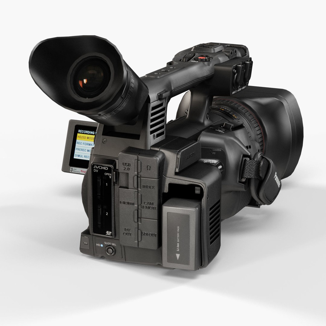 Panasonic AG-AC160A 3D Model – Low Poly Professional Camcorder, FBX, OBJ - View 11