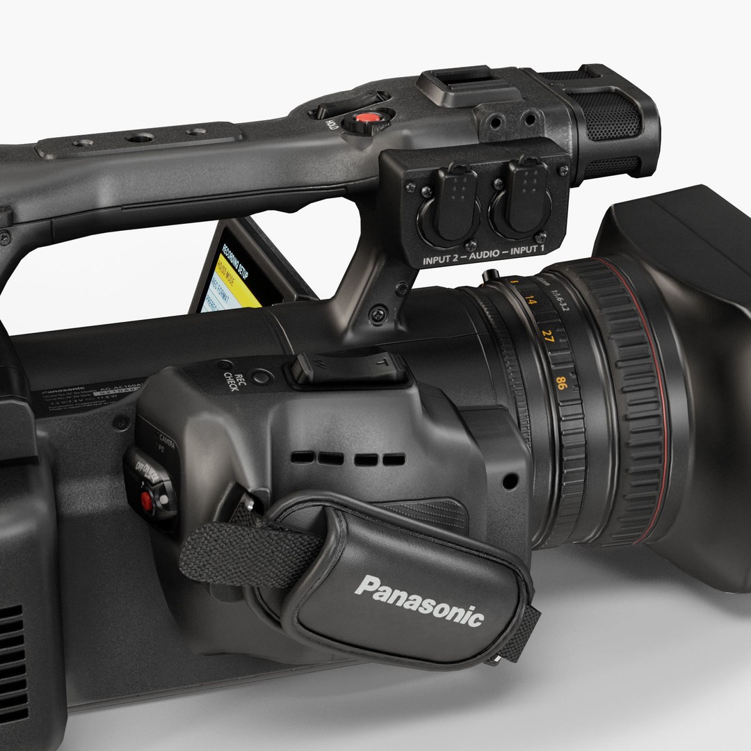 Panasonic AG-AC160A 3D Model – Low Poly Professional Camcorder, FBX, OBJ - View 12