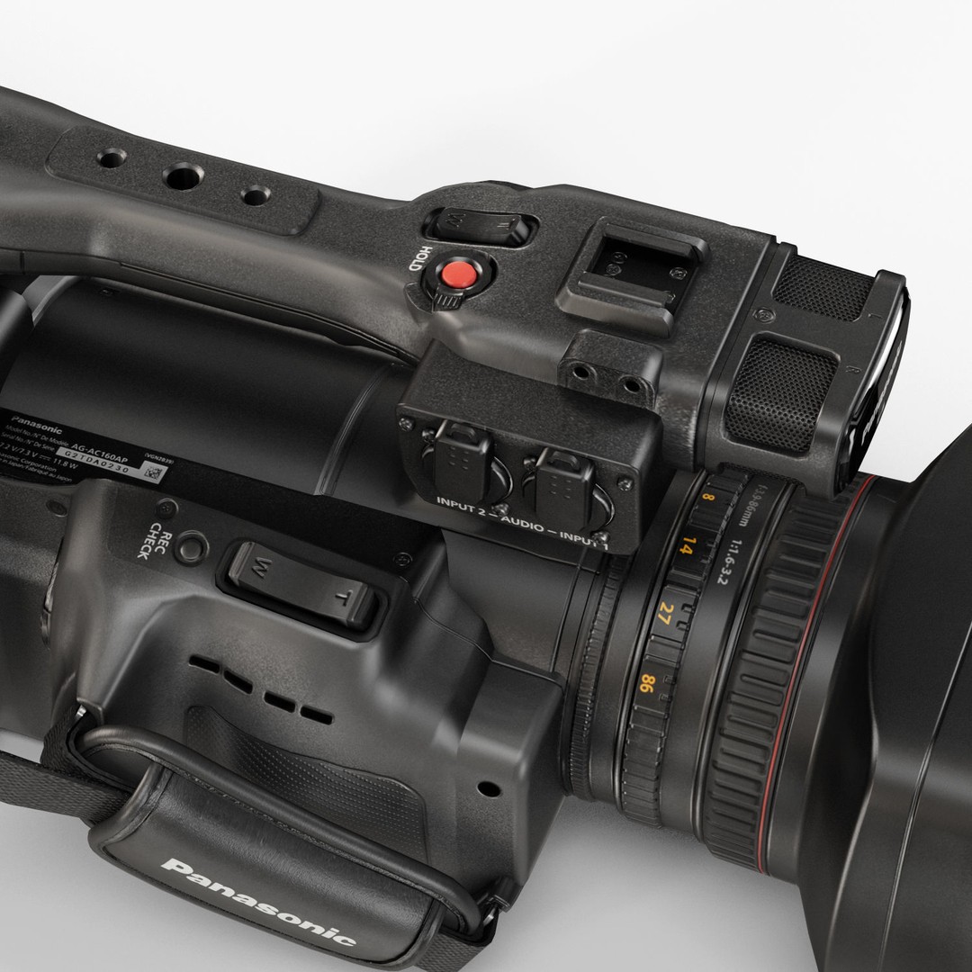 Panasonic AG-AC160A 3D Model – Low Poly Professional Camcorder, FBX, OBJ - View 15