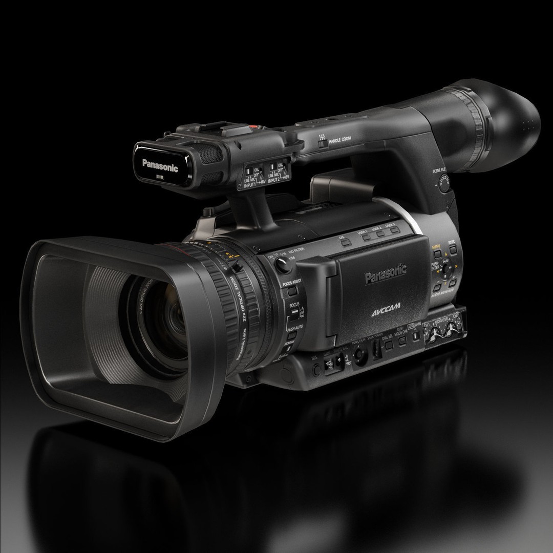 Panasonic AG-AC160A 3D Model – Low Poly Professional Camcorder, FBX, OBJ - View 4