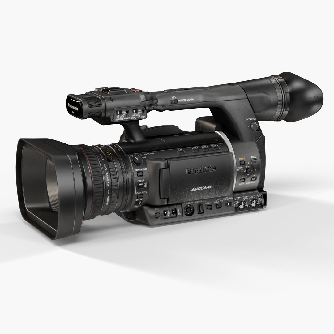 Panasonic AG-AC160A 3D Model – Low Poly Professional Camcorder, FBX, OBJ - View 6