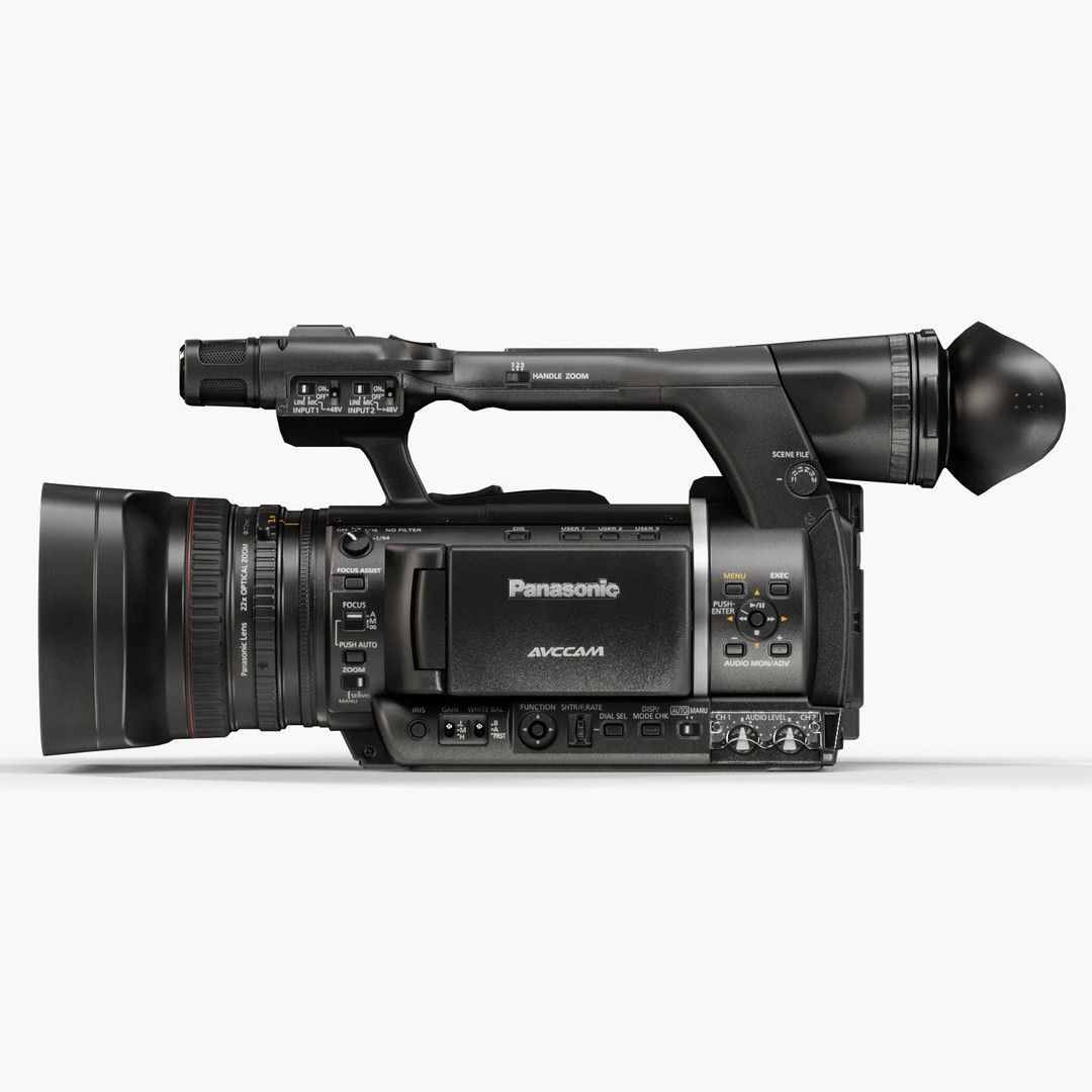 Panasonic AG-AC160A 3D Model – Low Poly Professional Camcorder, FBX, OBJ - View 7