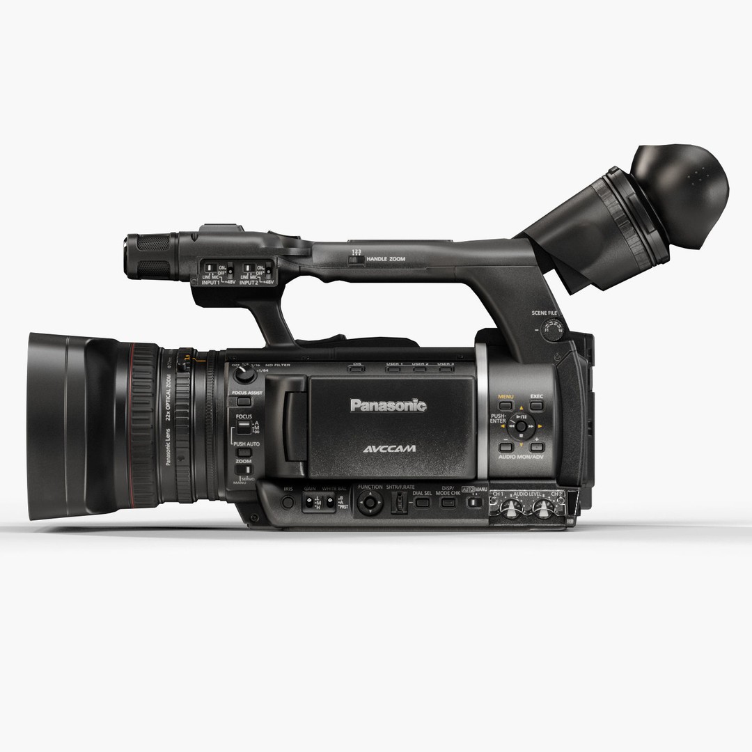 Panasonic AG-AC160A 3D Model – Low Poly Professional Camcorder, FBX, OBJ - View 8
