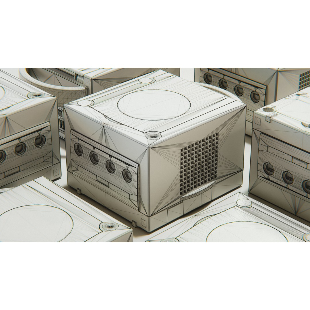 Nintendo GameCube Console 3D Model – Vintage Game Asset, FBX, OBJ - View 3