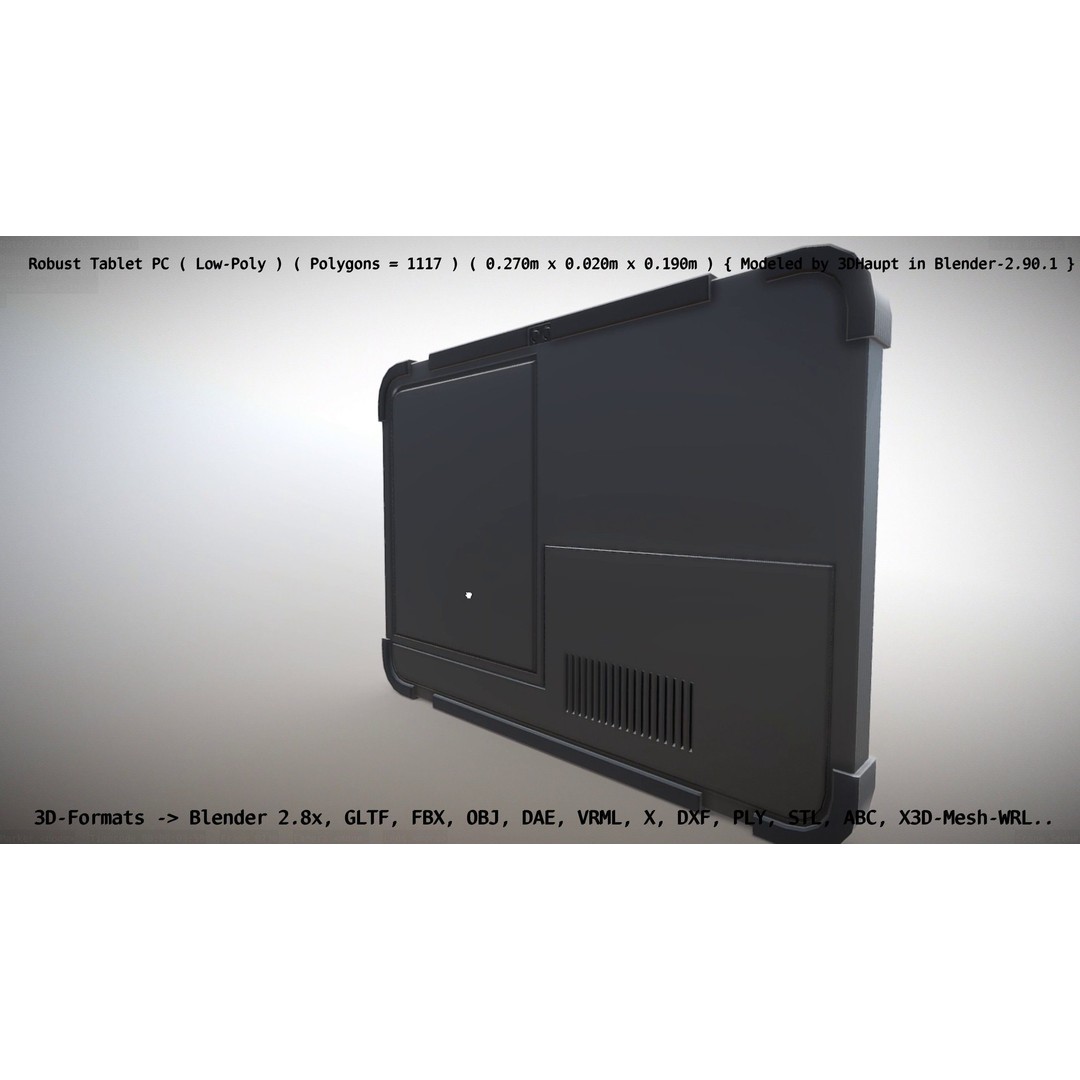 Robust Tablet PC 3D Model – Low Poly PBR Portable Device, FBX