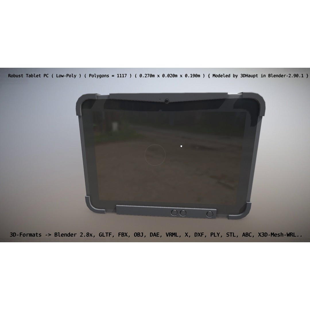 Robust Tablet PC 3D Model – Low Poly PBR Portable Device, FBX - View 101