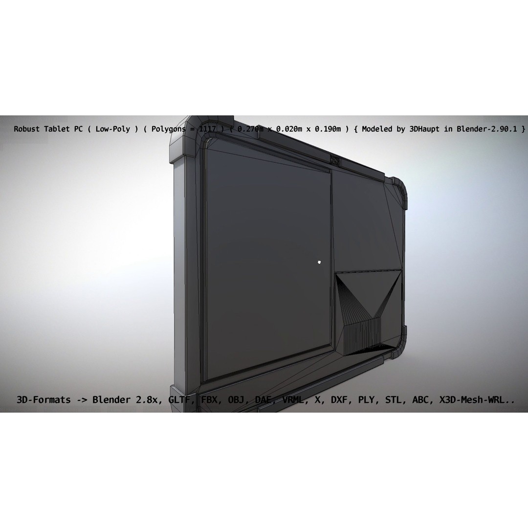 Robust Tablet PC 3D Model – Low Poly PBR Portable Device, FBX - View 104