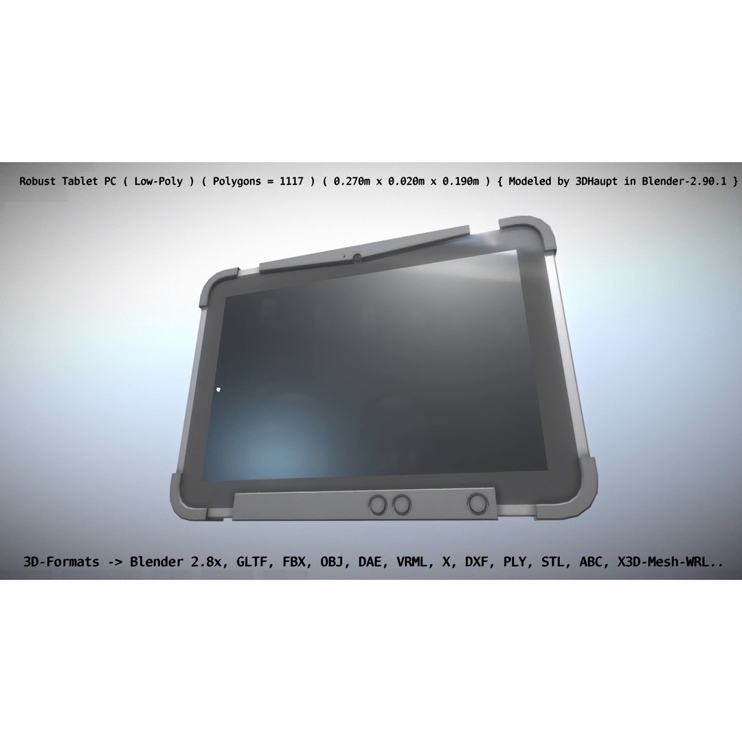 Robust Tablet PC 3D Model – Low Poly PBR Portable Device, FBX - View 106