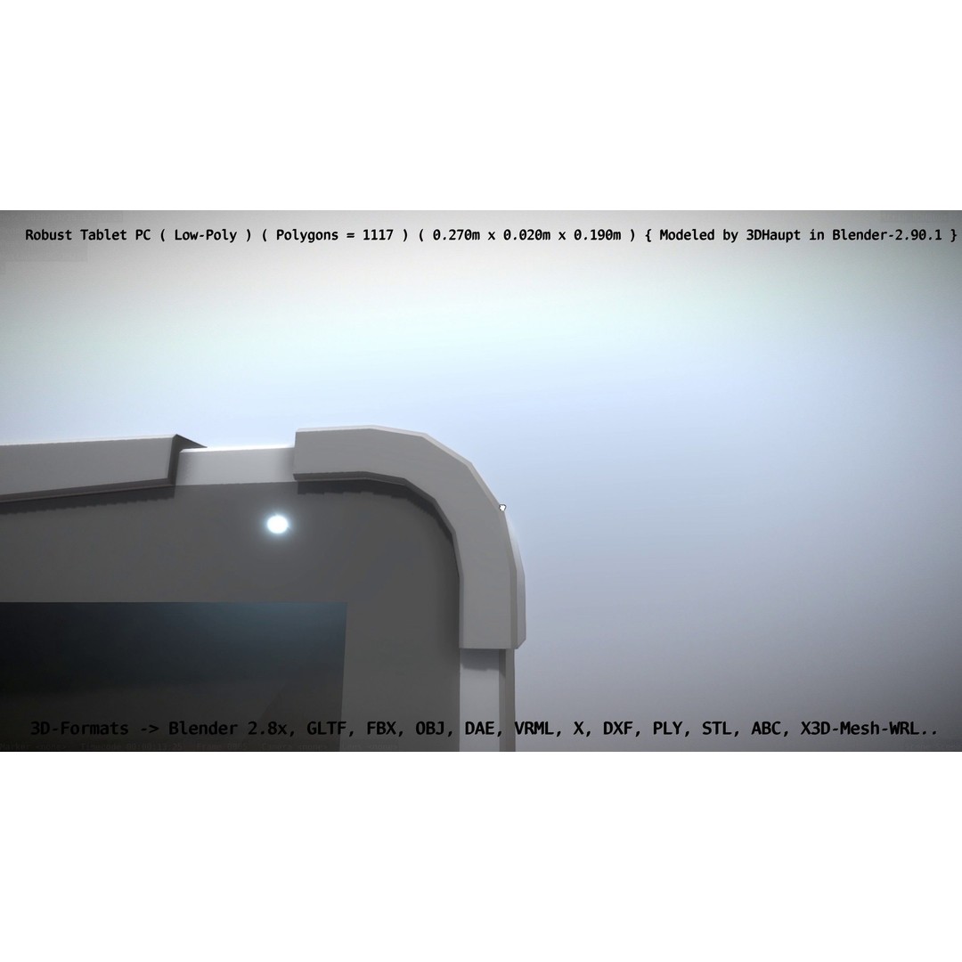 Robust Tablet PC 3D Model – Low Poly PBR Portable Device, FBX - View 107