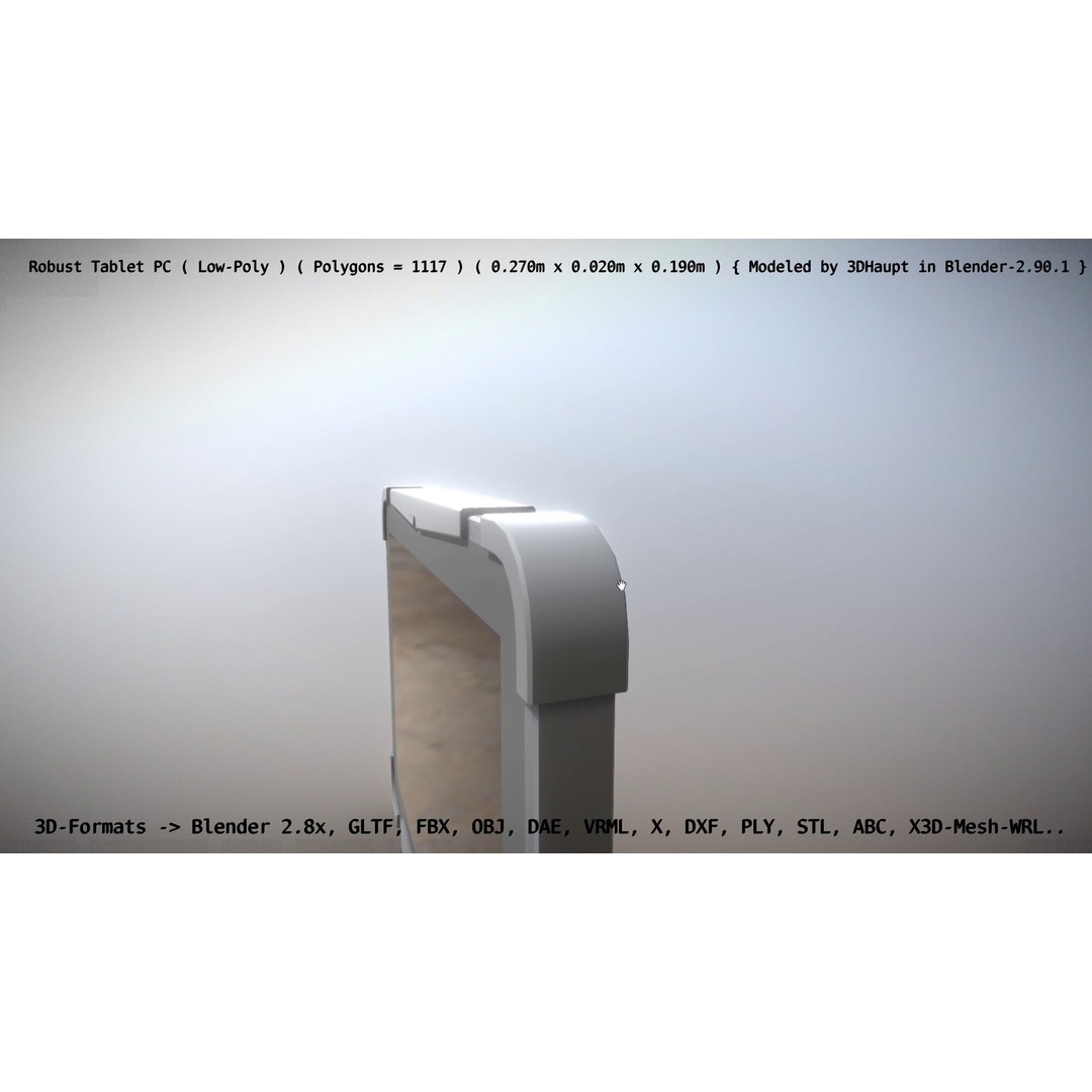 Robust Tablet PC 3D Model – Low Poly PBR Portable Device, FBX - View 109