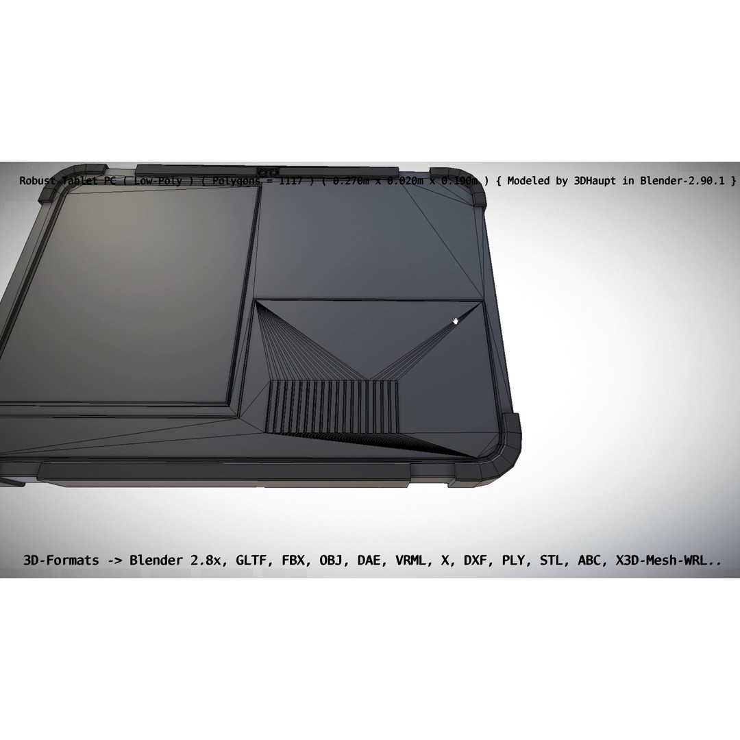 Robust Tablet PC 3D Model – Low Poly PBR Portable Device, FBX - View 11