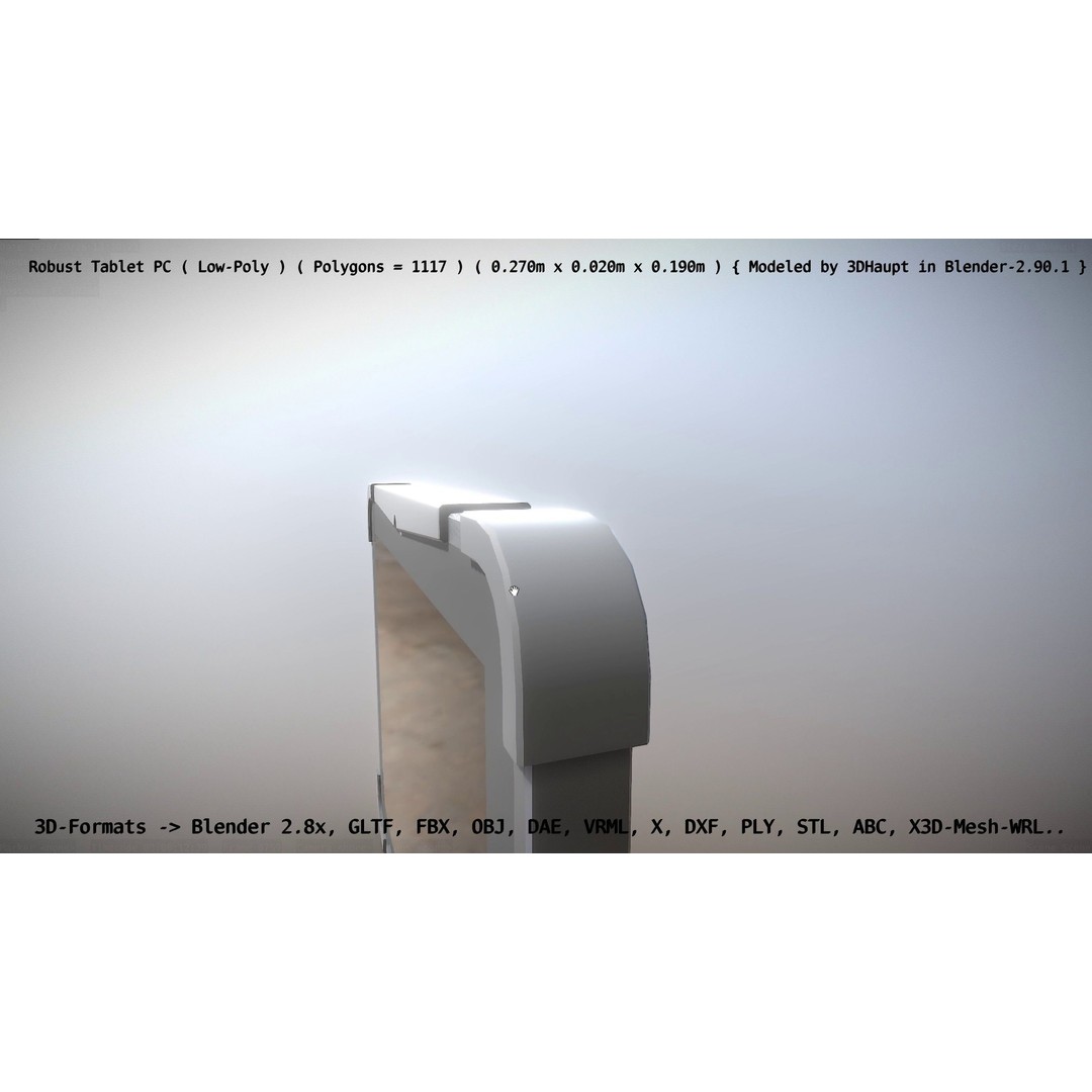 Robust Tablet PC 3D Model – Low Poly PBR Portable Device, FBX - View 111