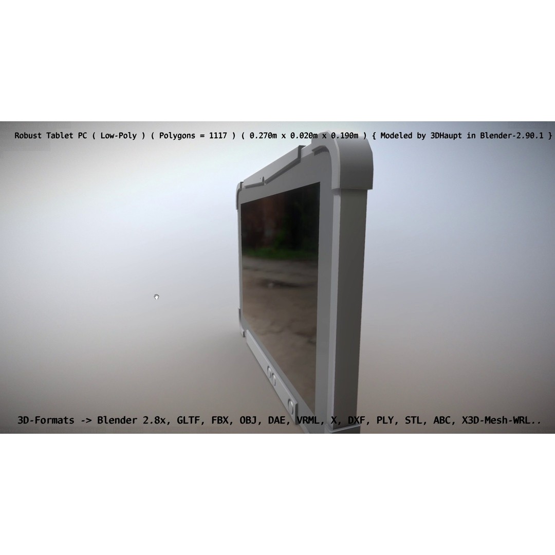 Robust Tablet PC 3D Model – Low Poly PBR Portable Device, FBX - View 114