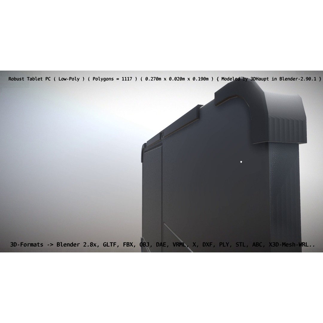 Robust Tablet PC 3D Model – Low Poly PBR Portable Device, FBX - View 115