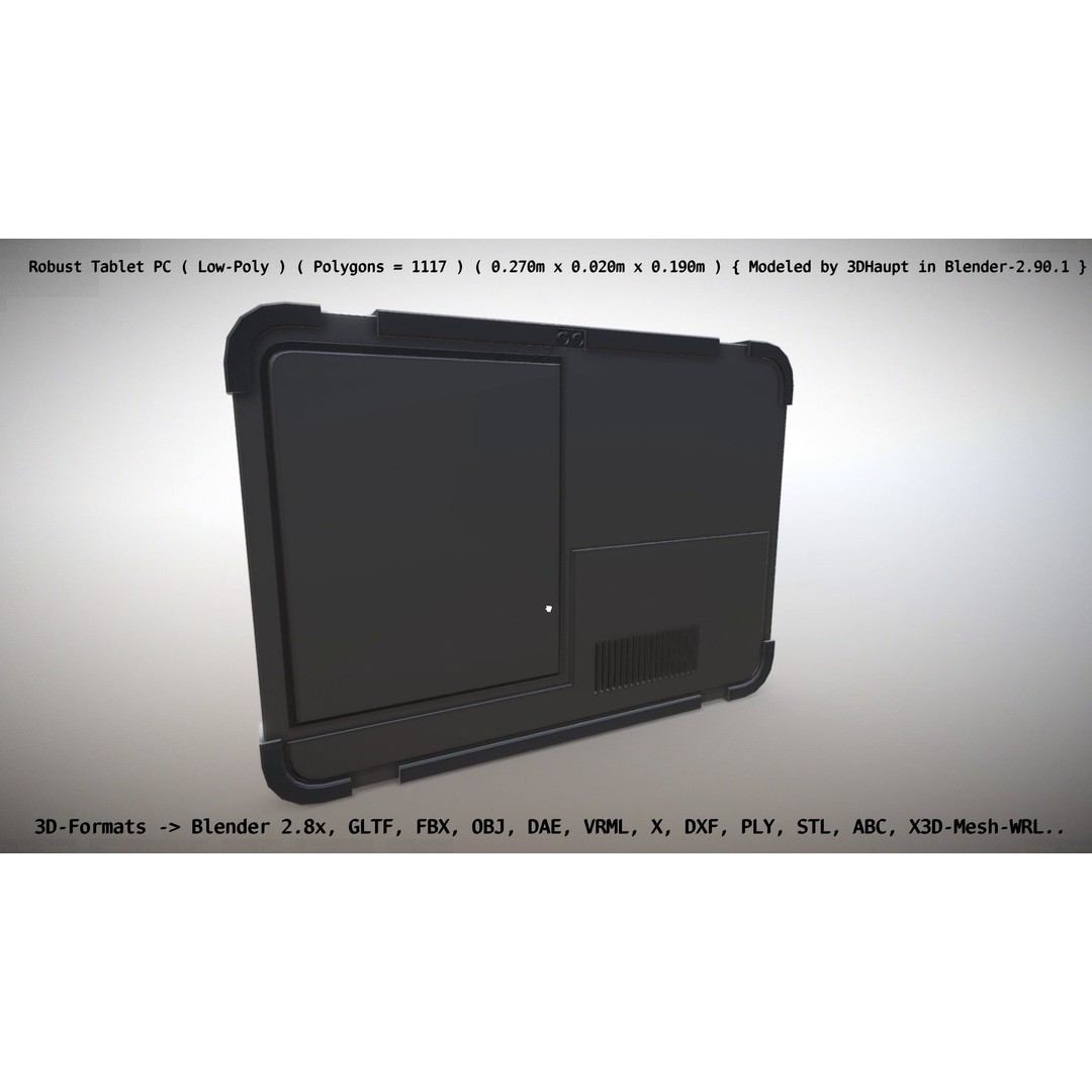 Robust Tablet PC 3D Model – Low Poly PBR Portable Device, FBX - View 117