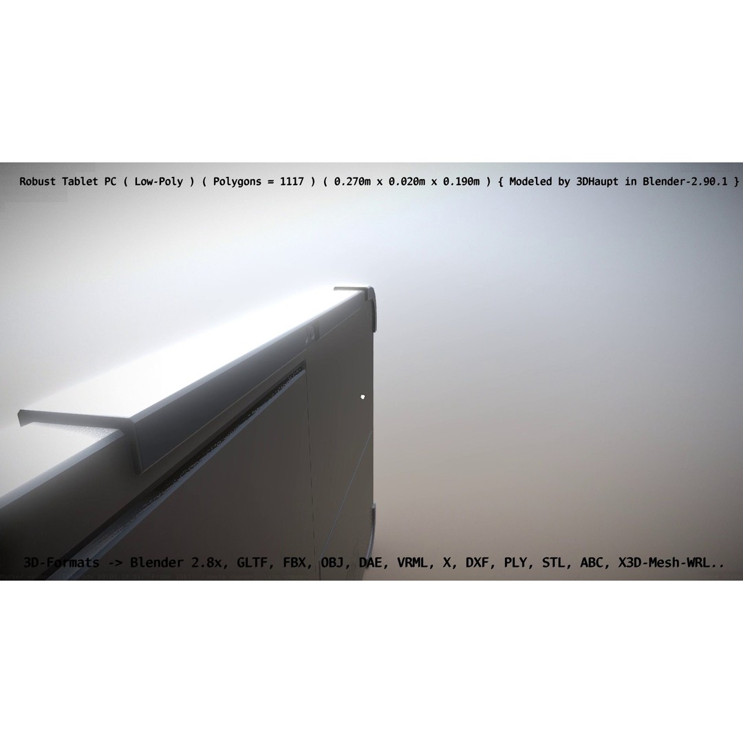Robust Tablet PC 3D Model – Low Poly PBR Portable Device, FBX - View 118
