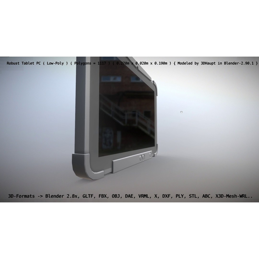 Robust Tablet PC 3D Model – Low Poly PBR Portable Device, FBX - View 119