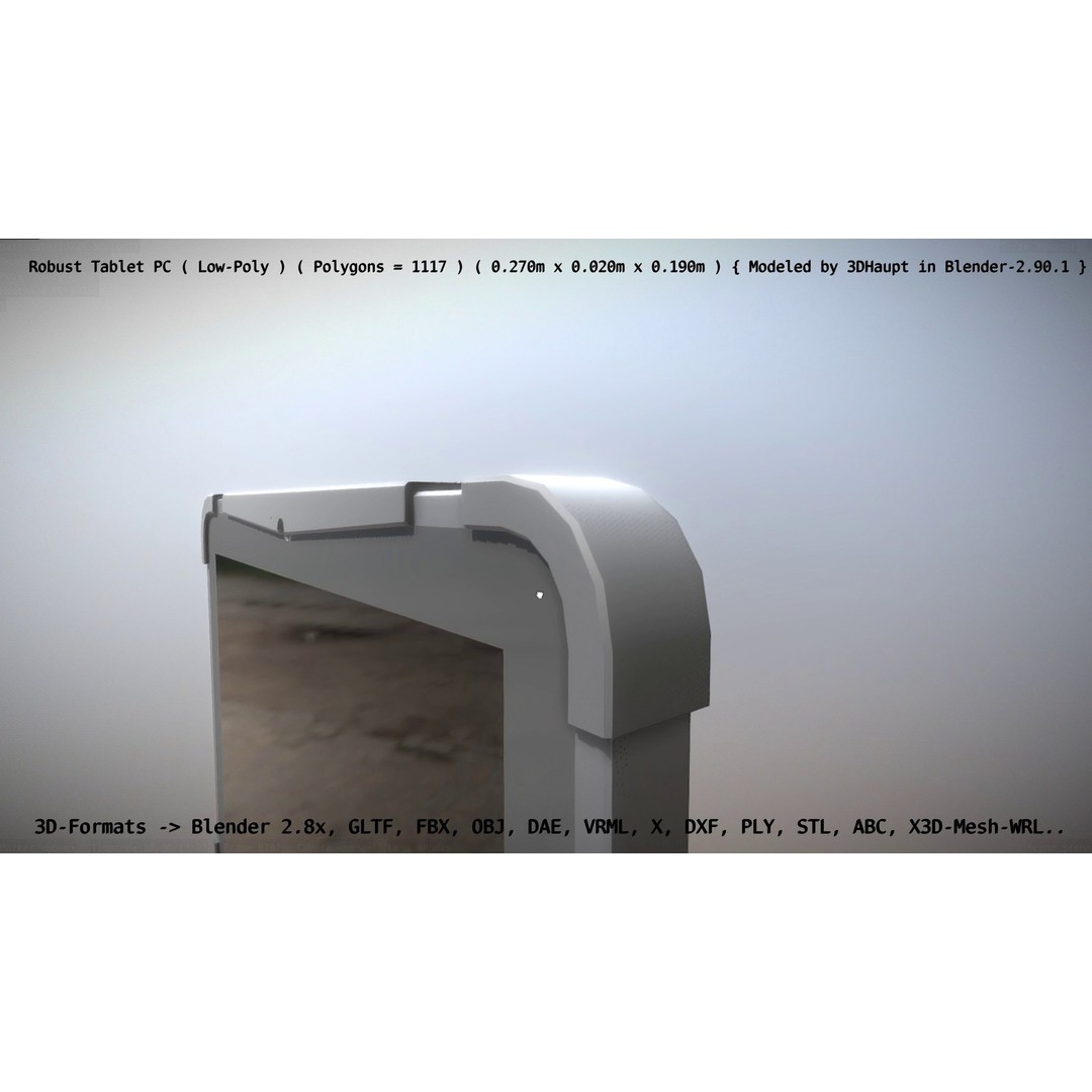 Robust Tablet PC 3D Model – Low Poly PBR Portable Device, FBX - View 120