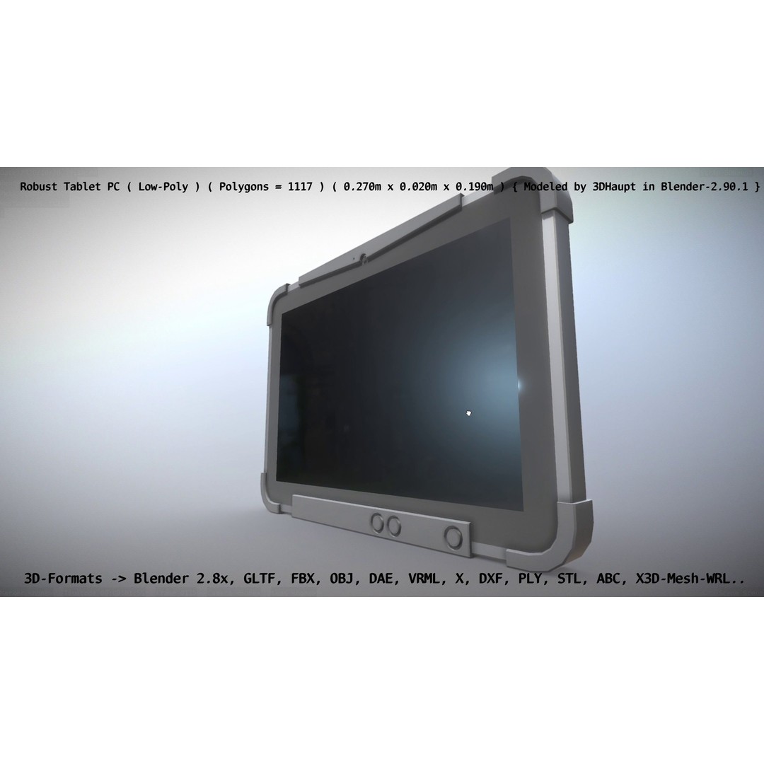 Robust Tablet PC 3D Model – Low Poly PBR Portable Device, FBX - View 121
