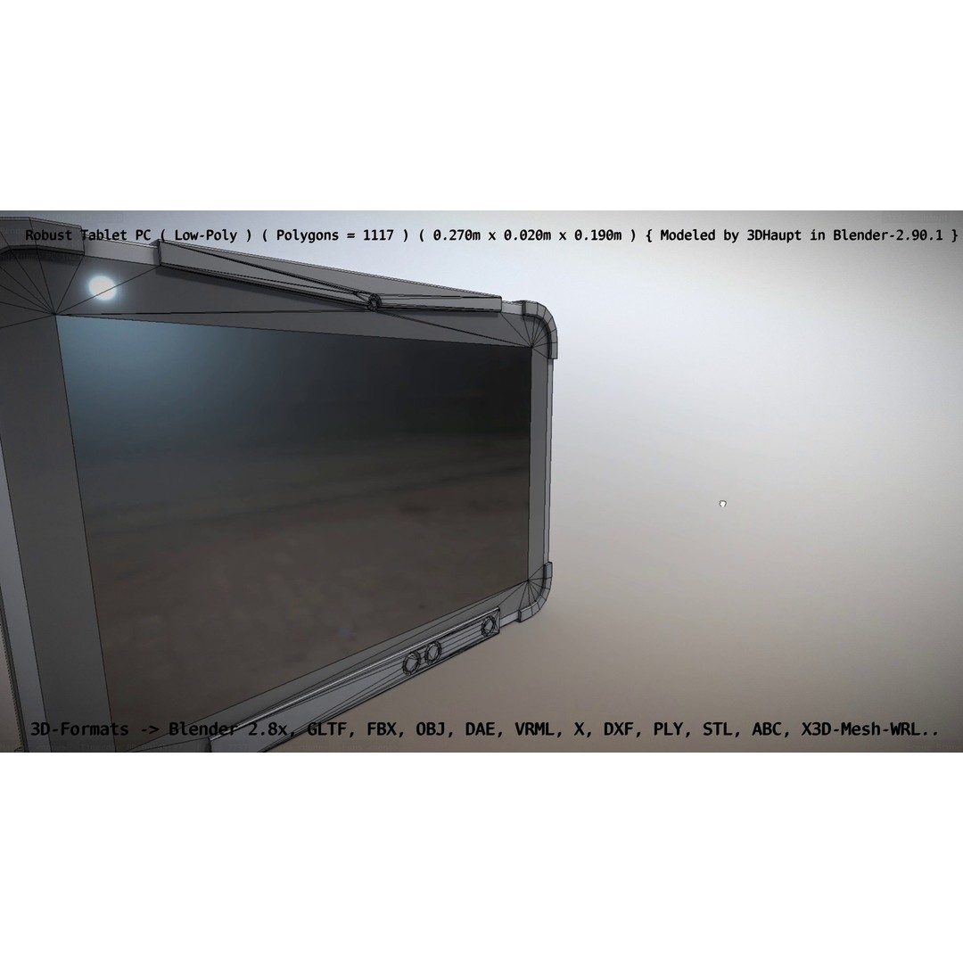 Robust Tablet PC 3D Model – Low Poly PBR Portable Device, FBX - View 123